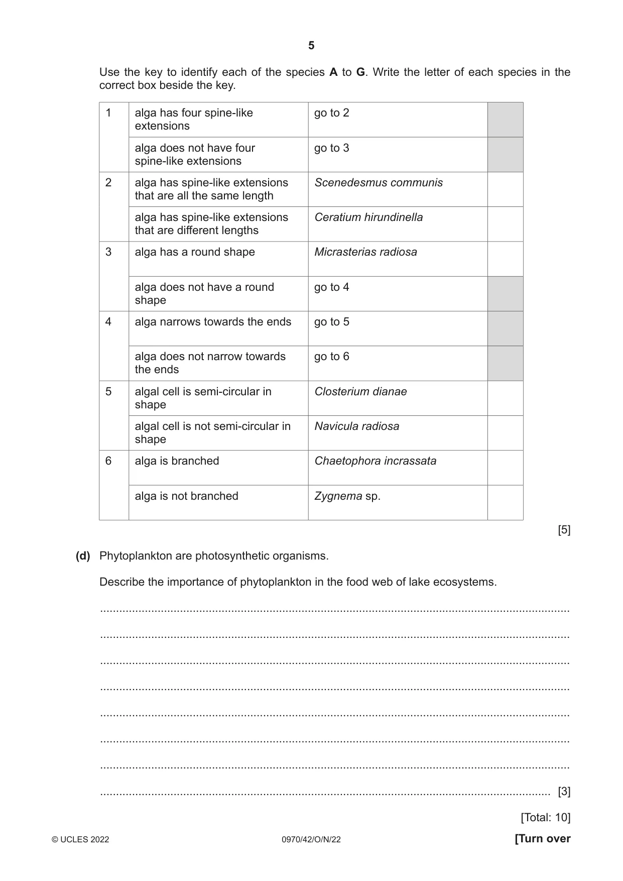 Cambridge IGCSE Biology (9-1) 0970 2022 Oct/Nov Paper 4 · Variant 2 question paper, page 5 of 20