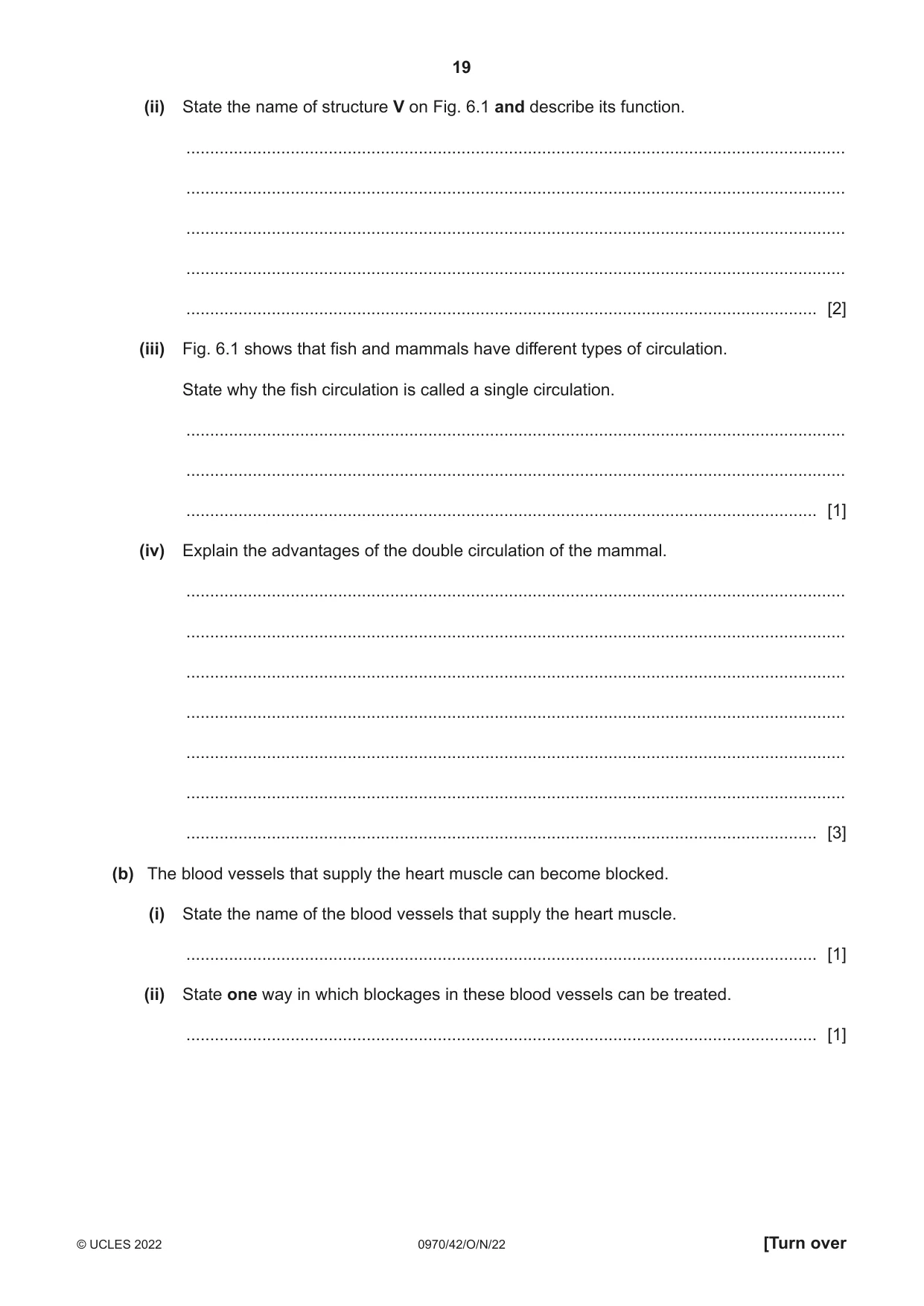 Cambridge IGCSE Biology (9-1) 0970 2022 Oct/Nov Paper 4 · Variant 2 question paper, page 19 of 20