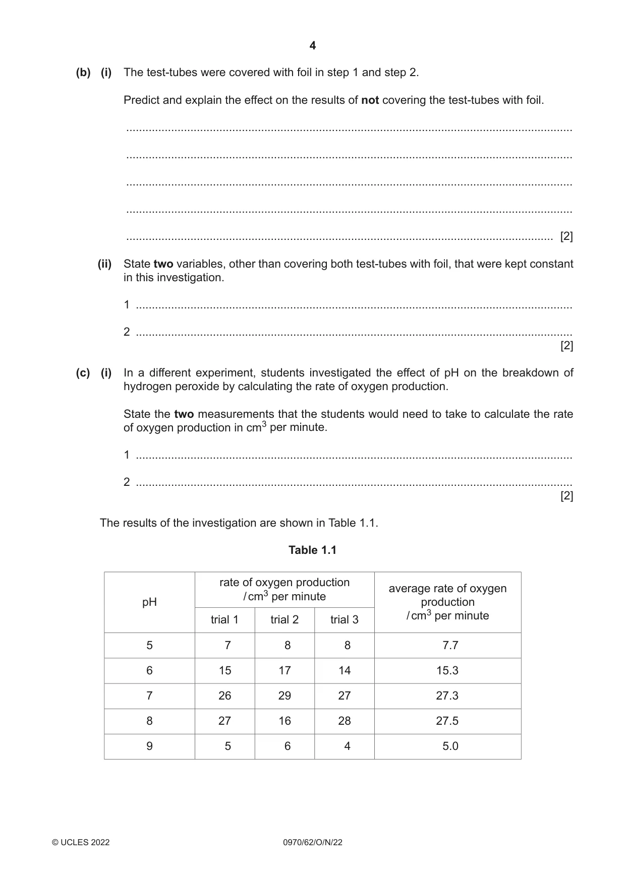 Cambridge IGCSE Biology (9-1) 0970 2022 Oct/Nov Paper 6 · Variant 2 question paper, page 4 of 12