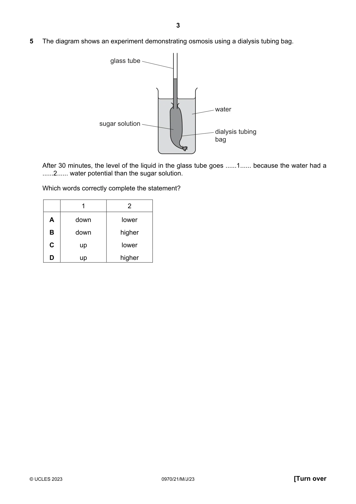 Cambridge IGCSE Biology (9-1) 0970 2023 May/June Paper 2 · Variant 1 question paper, page 3 of 16