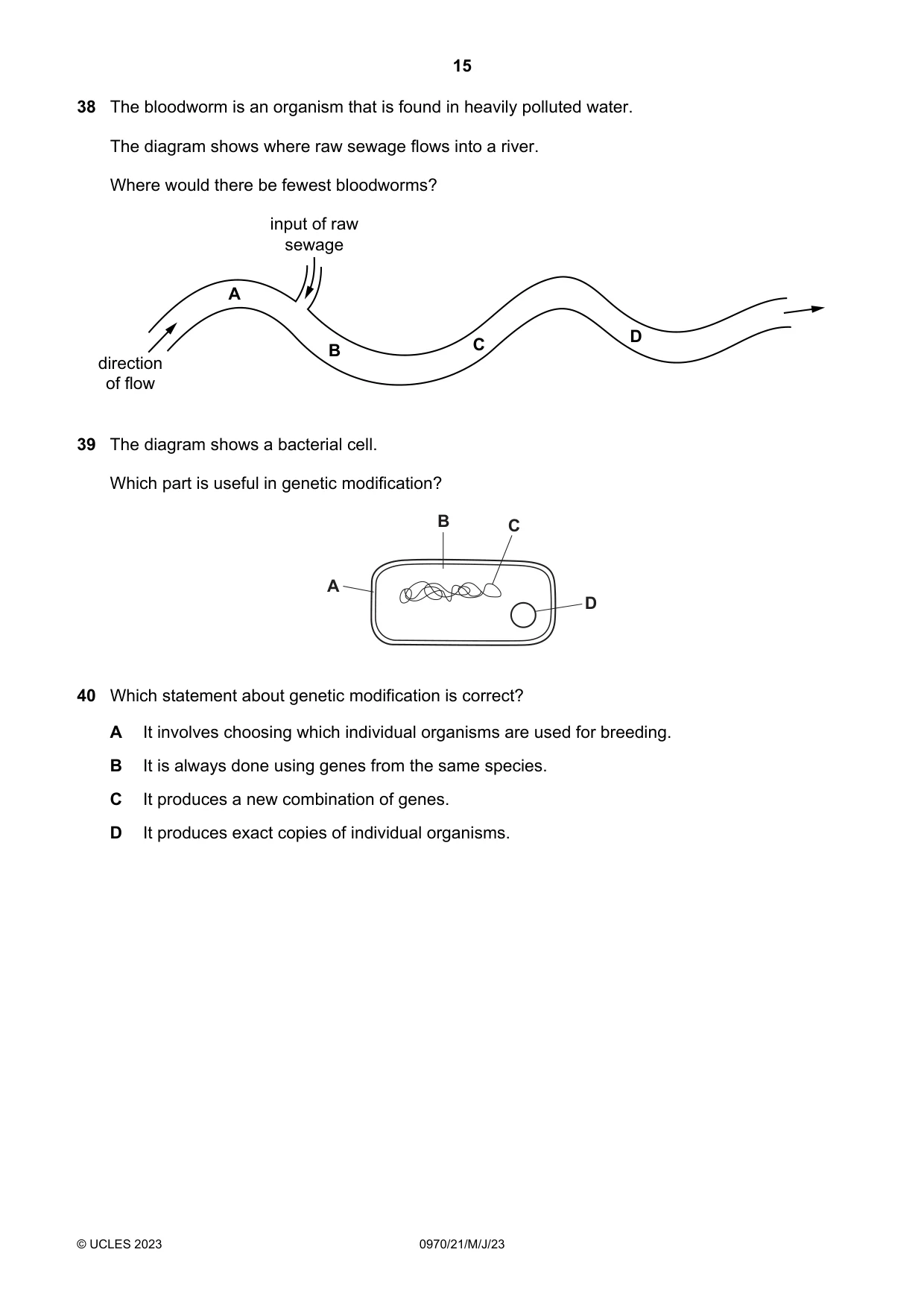Cambridge IGCSE Biology (9-1) 0970 2023 May/June Paper 2 · Variant 1 question paper, page 15 of 16