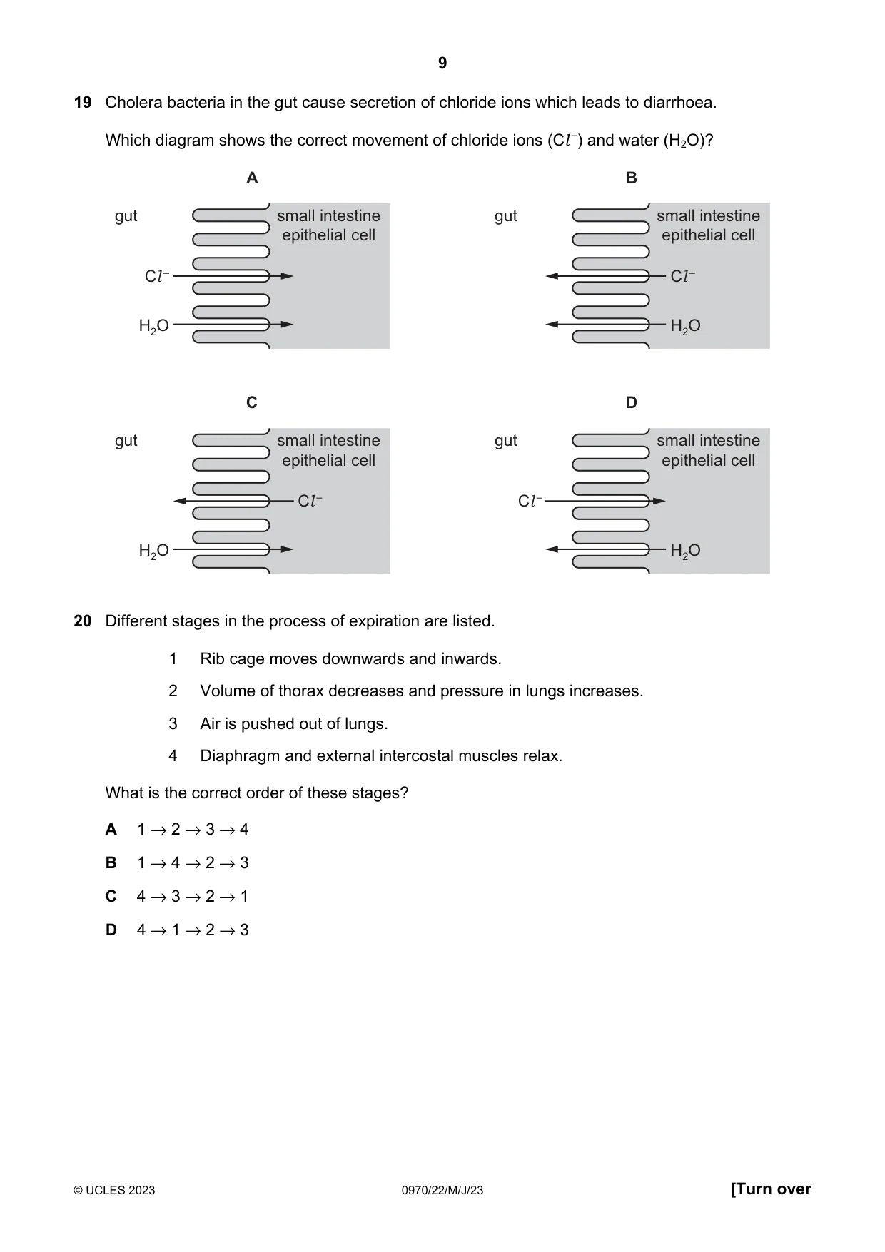 Cambridge IGCSE Biology (9-1) 0970 2023 May/June Paper 2 · Variant 2 question paper, page 9 of 16