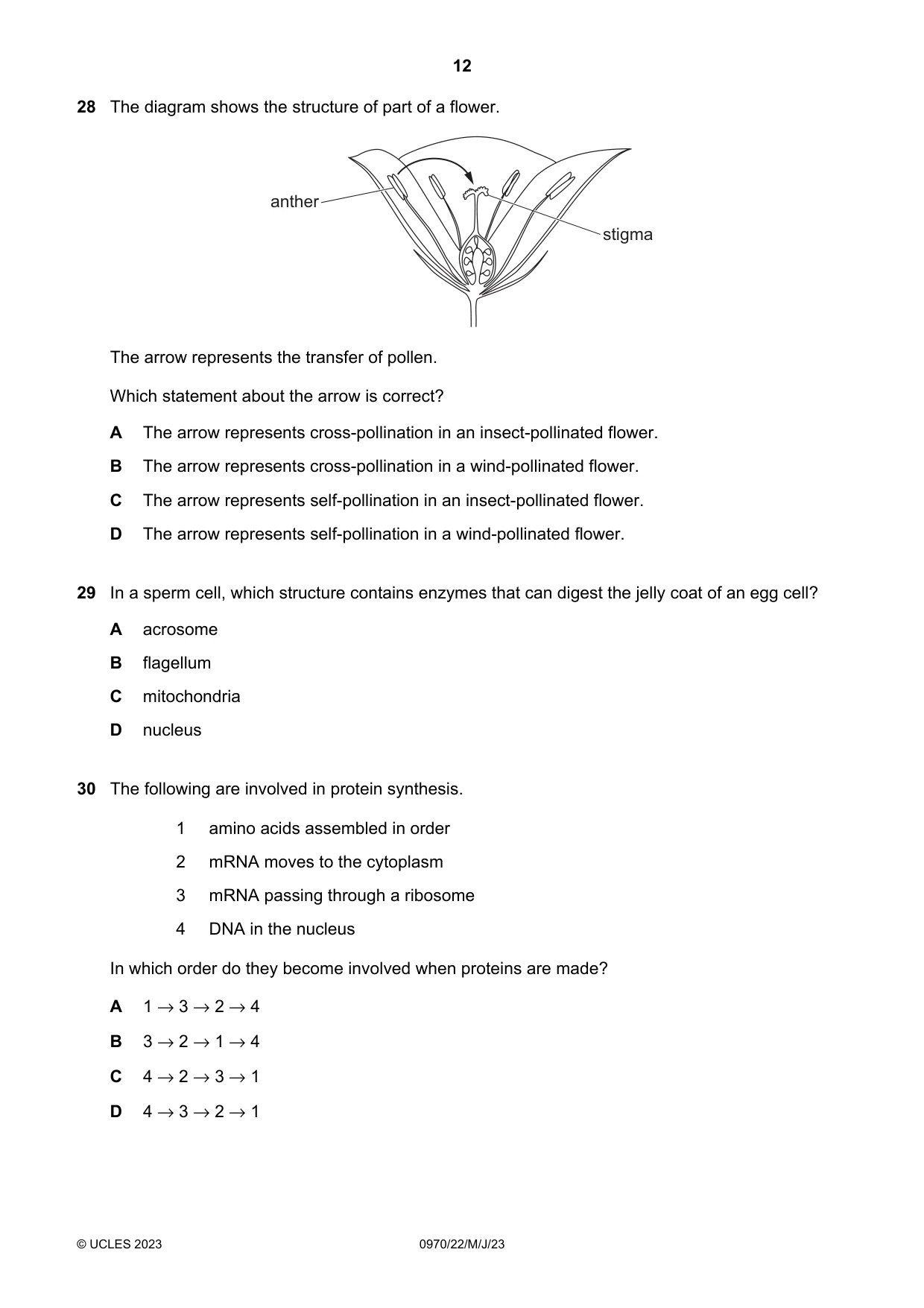Cambridge IGCSE Biology (9-1) 0970 2023 May/June Paper 2 · Variant 2 question paper, page 12 of 16