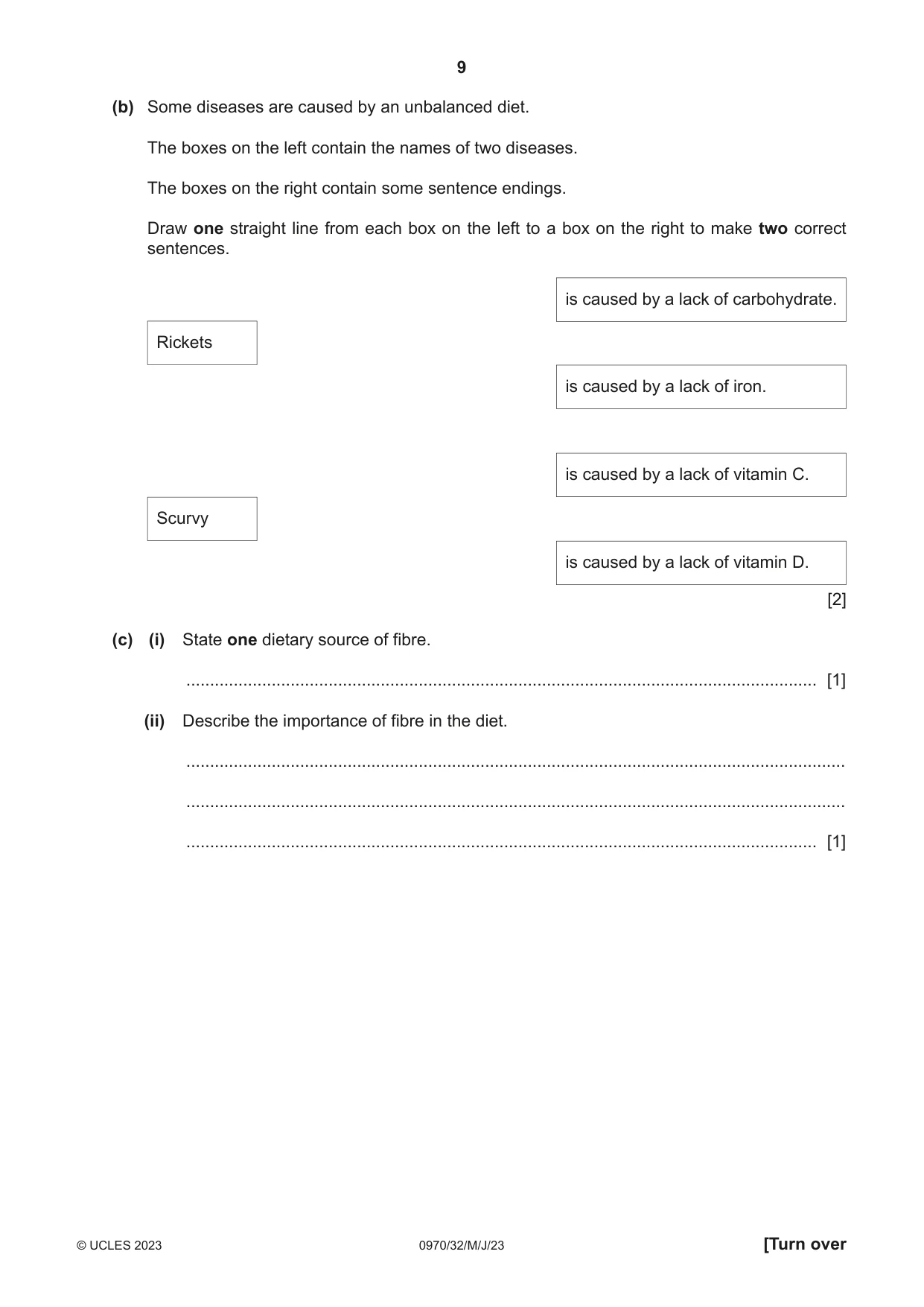 Cambridge IGCSE Biology (9-1) 0970 2023 May/June Paper 3 · Variant 2 question paper, page 9 of 20