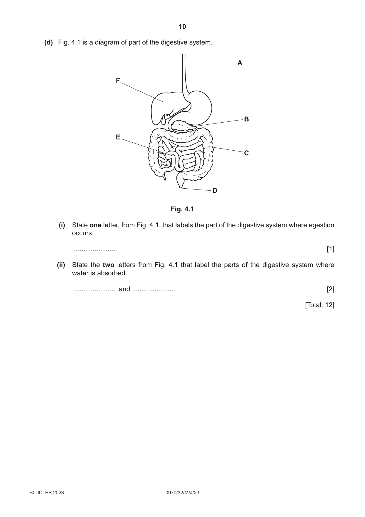 Cambridge IGCSE Biology (9-1) 0970 2023 May/June Paper 3 · Variant 2 question paper, page 10 of 20