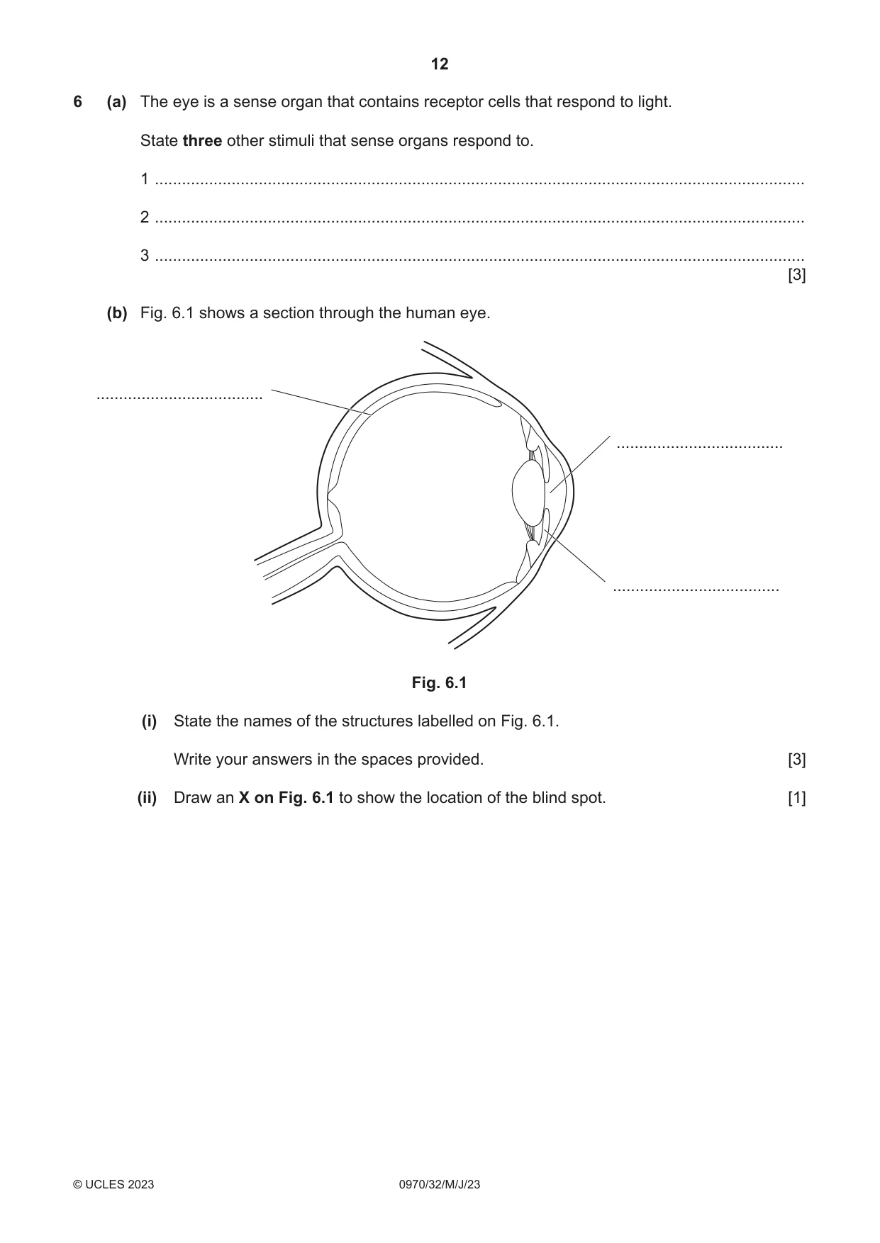 Cambridge IGCSE Biology (9-1) 0970 2023 May/June Paper 3 · Variant 2 question paper, page 12 of 20