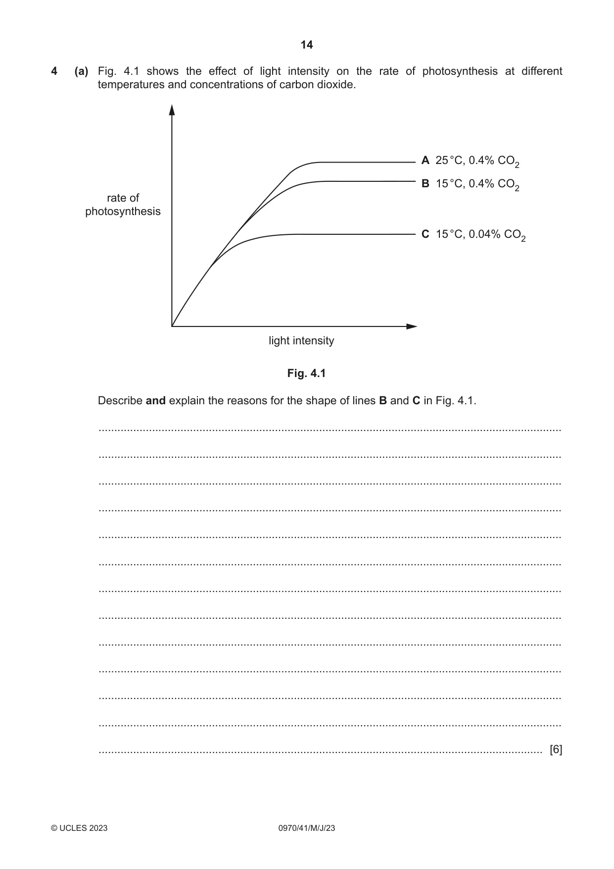 Cambridge IGCSE Biology (9-1) 0970 2023 May/June Paper 4 · Variant 1 question paper, page 14 of 20