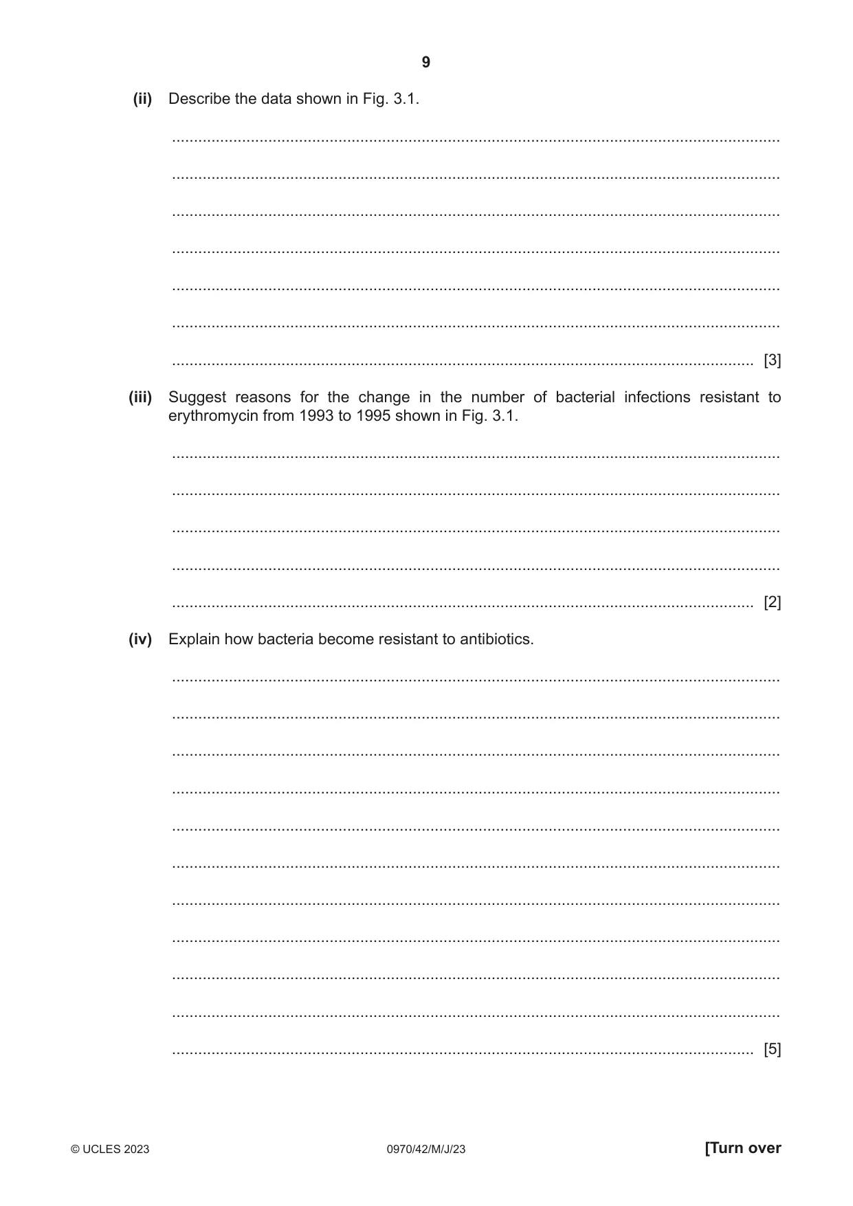 Cambridge IGCSE Biology (9-1) 0970 2023 May/June Paper 4 · Variant 2 question paper, page 9 of 20