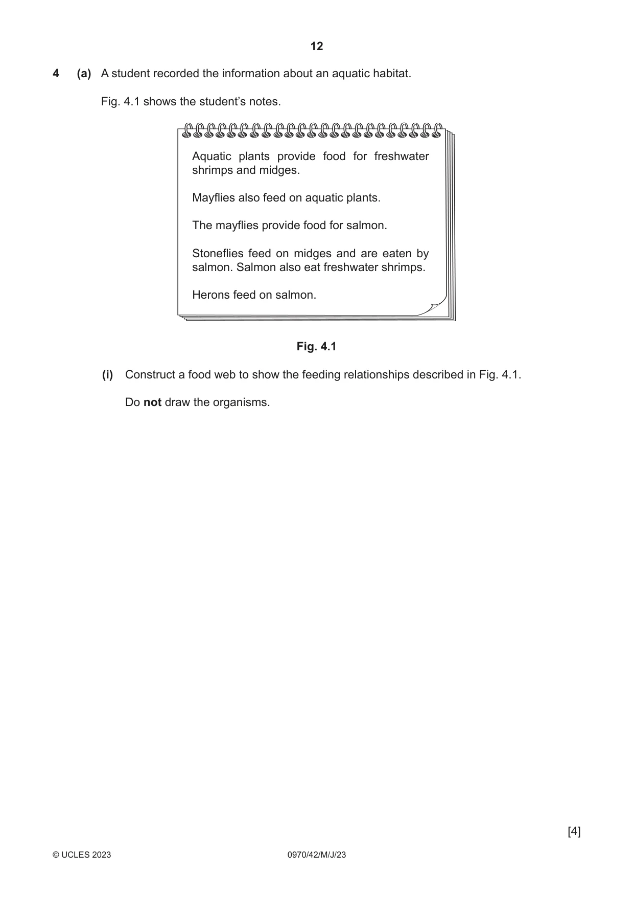 Cambridge IGCSE Biology (9-1) 0970 2023 May/June Paper 4 · Variant 2 question paper, page 12 of 20