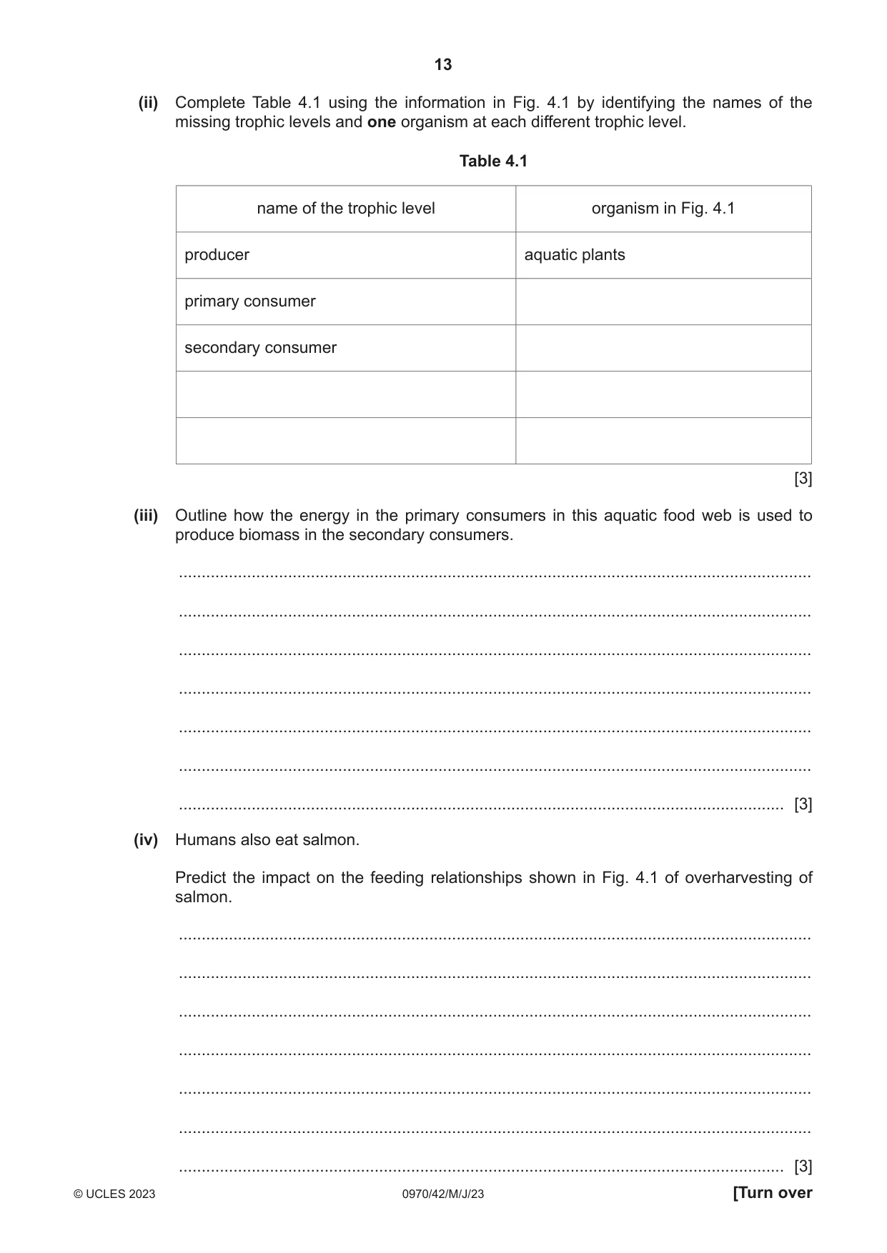 Cambridge IGCSE Biology (9-1) 0970 2023 May/June Paper 4 · Variant 2 question paper, page 13 of 20