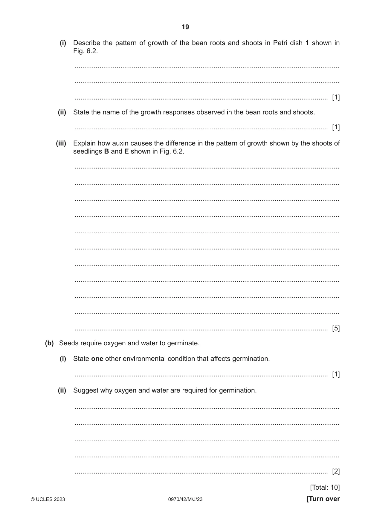 Cambridge IGCSE Biology (9-1) 0970 2023 May/June Paper 4 · Variant 2 question paper, page 19 of 20