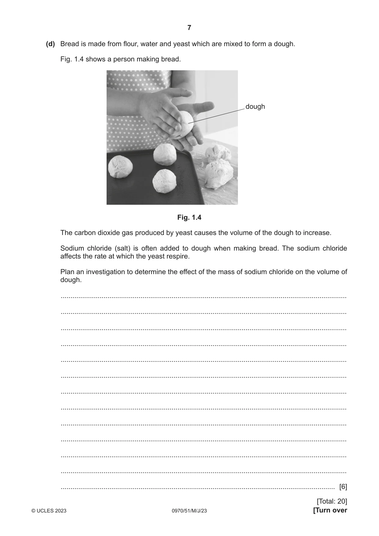 Cambridge IGCSE Biology (9-1) 0970 2023 May/June Paper 5 · Variant 1 question paper, page 7 of 12