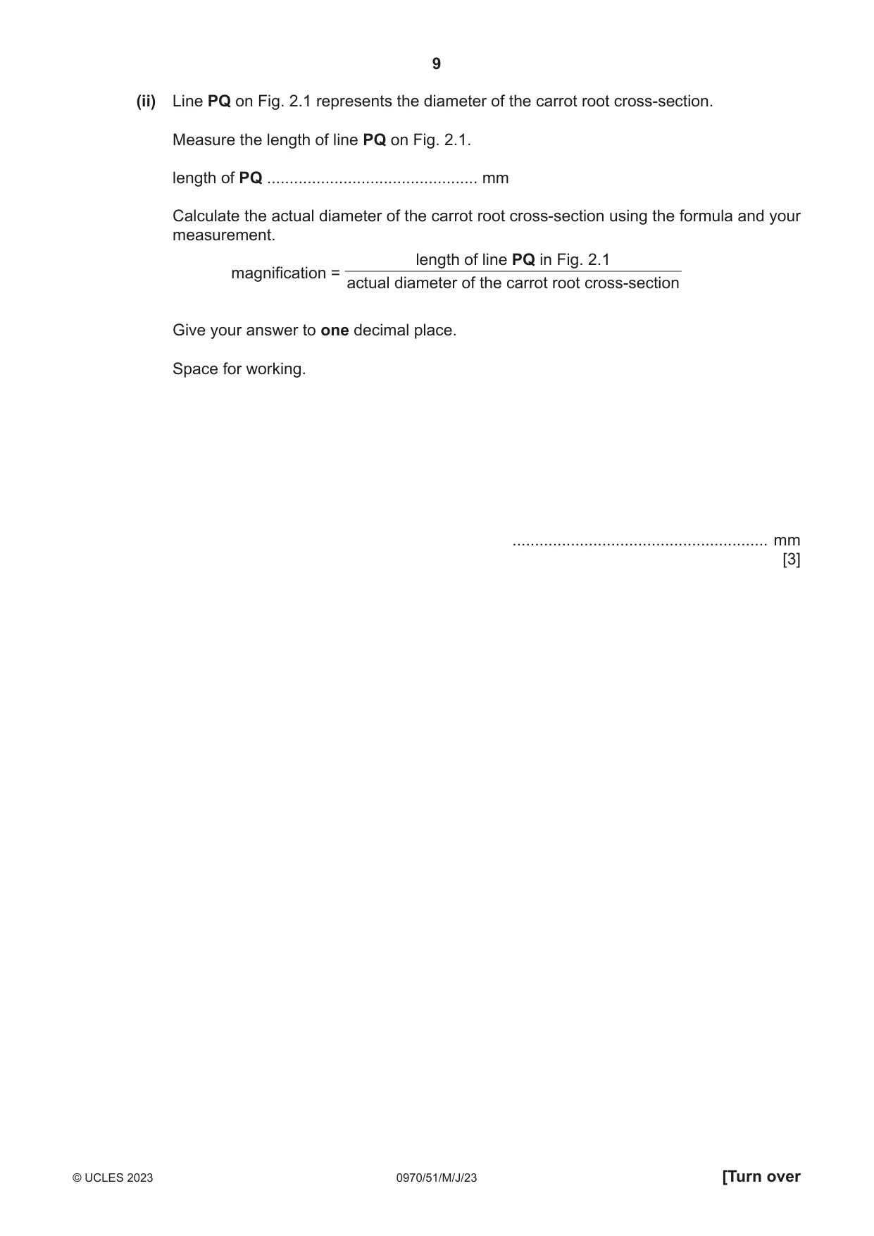 Cambridge IGCSE Biology (9-1) 0970 2023 May/June Paper 5 · Variant 1 question paper, page 9 of 12