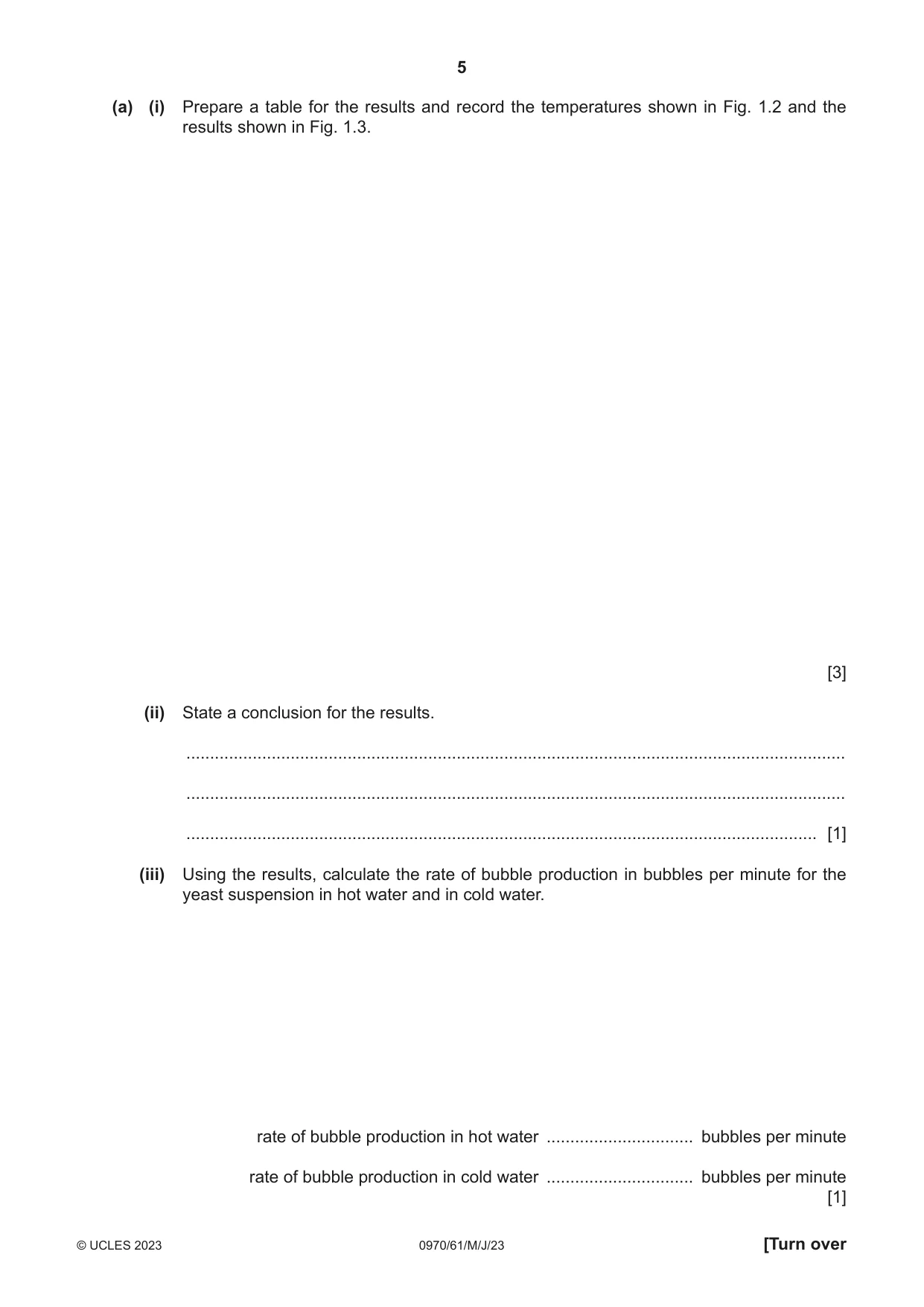 Cambridge IGCSE Biology (9-1) 0970 2023 May/June Paper 6 · Variant 1 question paper, page 5 of 16