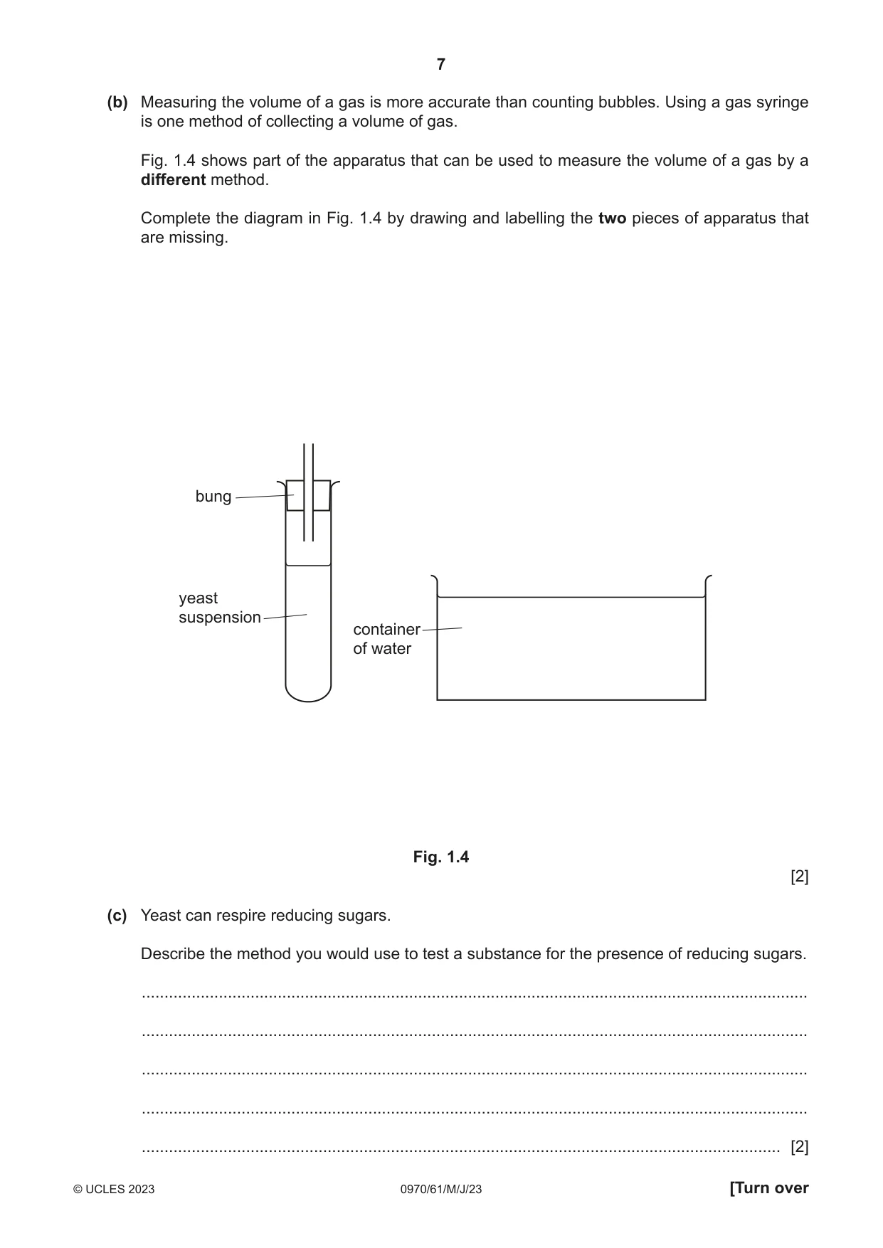 Cambridge IGCSE Biology (9-1) 0970 2023 May/June Paper 6 · Variant 1 question paper, page 7 of 16