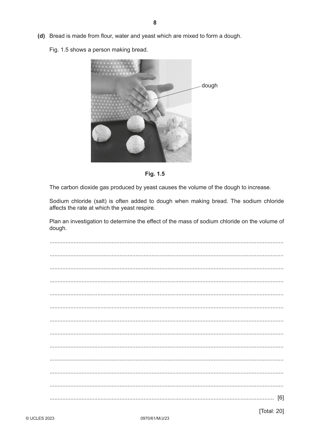 Cambridge IGCSE Biology (9-1) 0970 2023 May/June Paper 6 · Variant 1 question paper, page 8 of 16