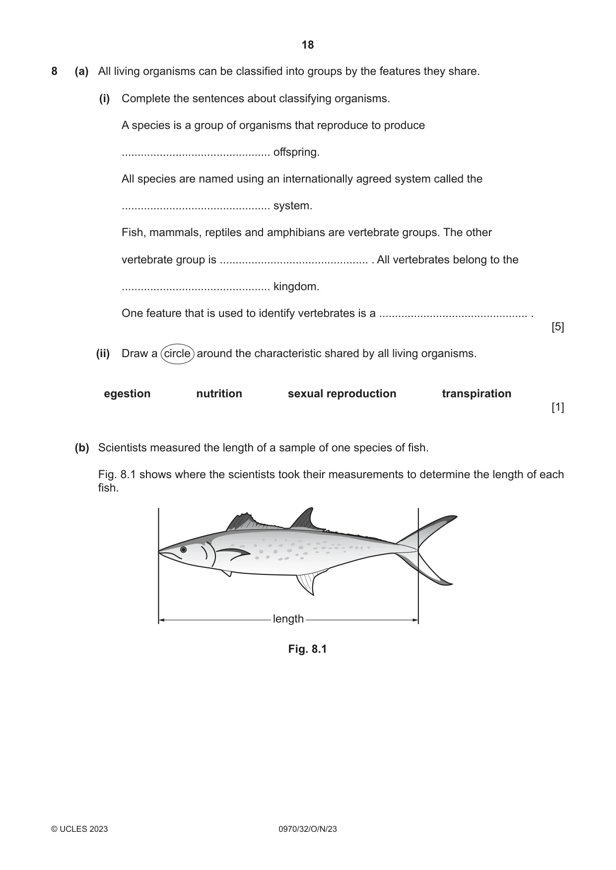 Cambridge IGCSE Biology (9-1) 0970 2023 Oct/Nov Paper 3 · Variant 2 question paper, page 18 of 20