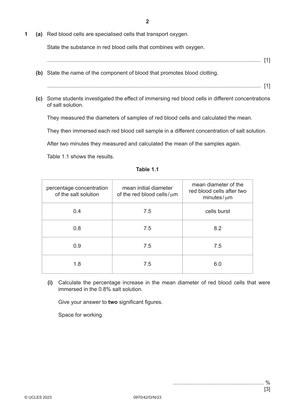 Cambridge IGCSE Biology (9-1) 0970 2023 Oct/Nov Paper 4 · Variant 2 question paper, page 2 of 20