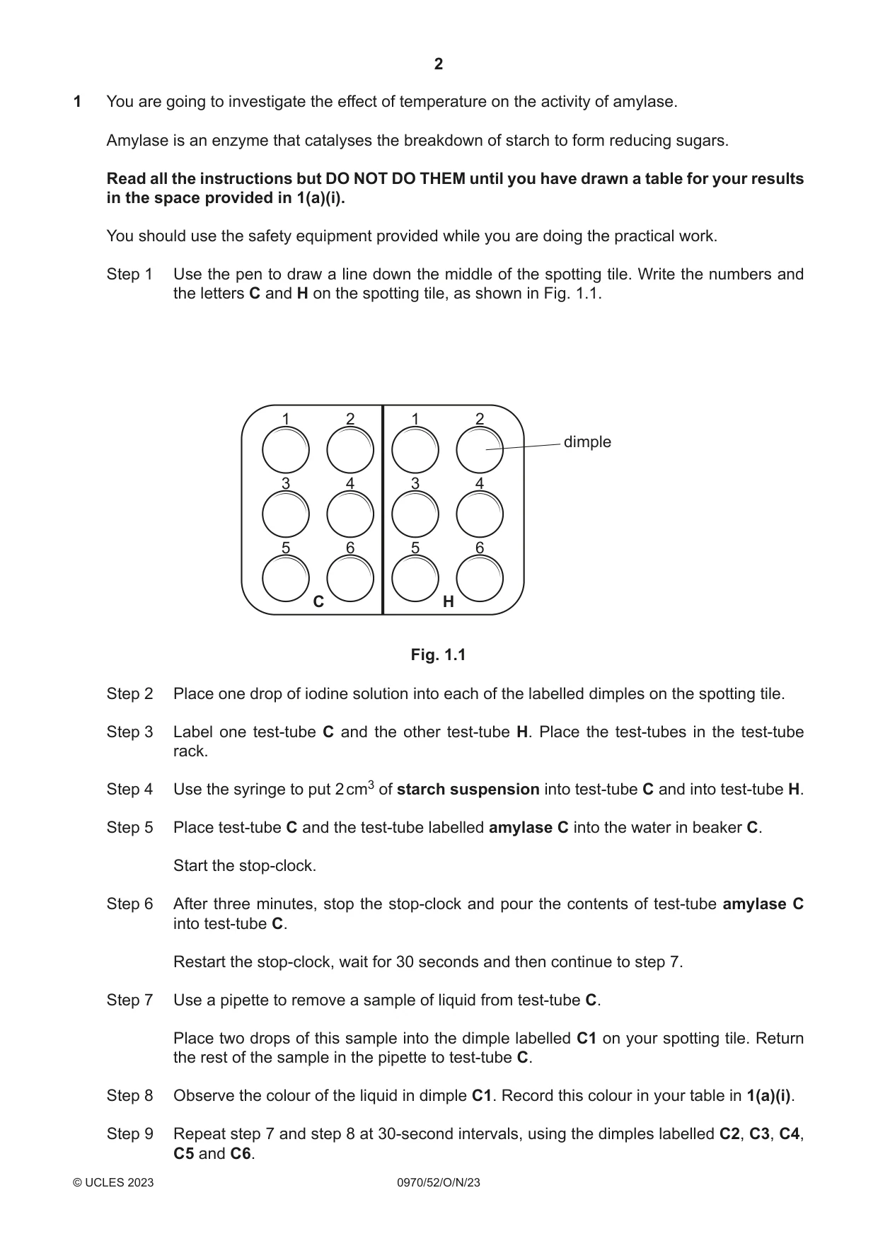 Cambridge IGCSE Biology (9-1) 0970 2023 Oct/Nov Paper 5 · Variant 2 question paper, page 2 of 12
