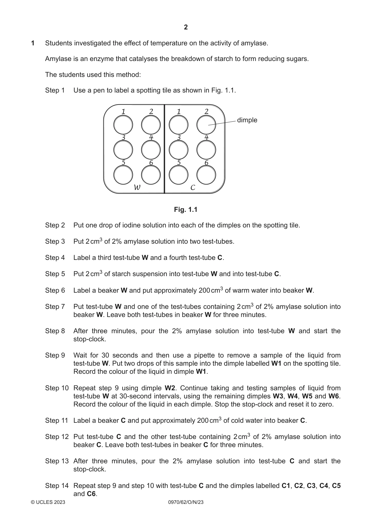 Cambridge IGCSE Biology (9-1) 0970 2023 Oct/Nov Paper 6 · Variant 2 question paper, page 2 of 12