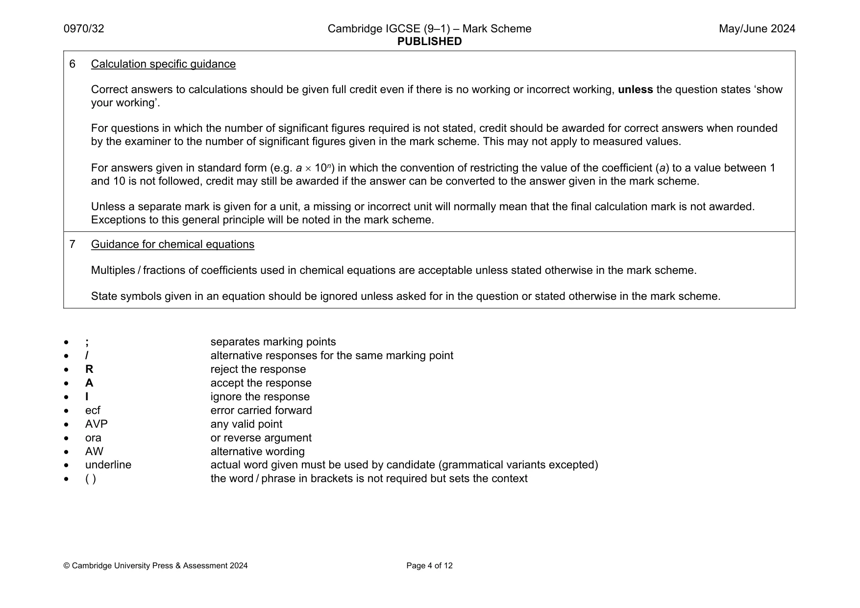 Mark scheme, page 4 of 12