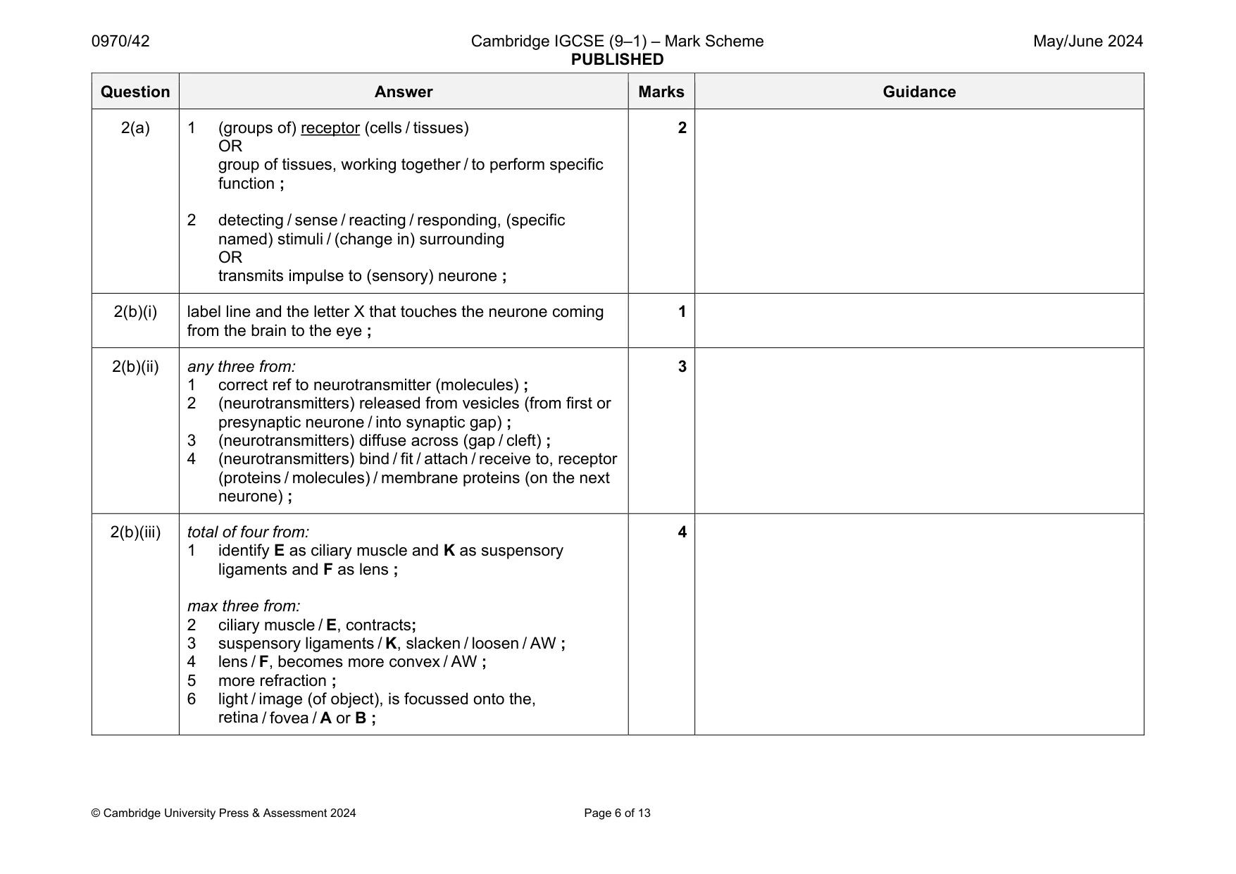 Mark scheme, page 6 of 13