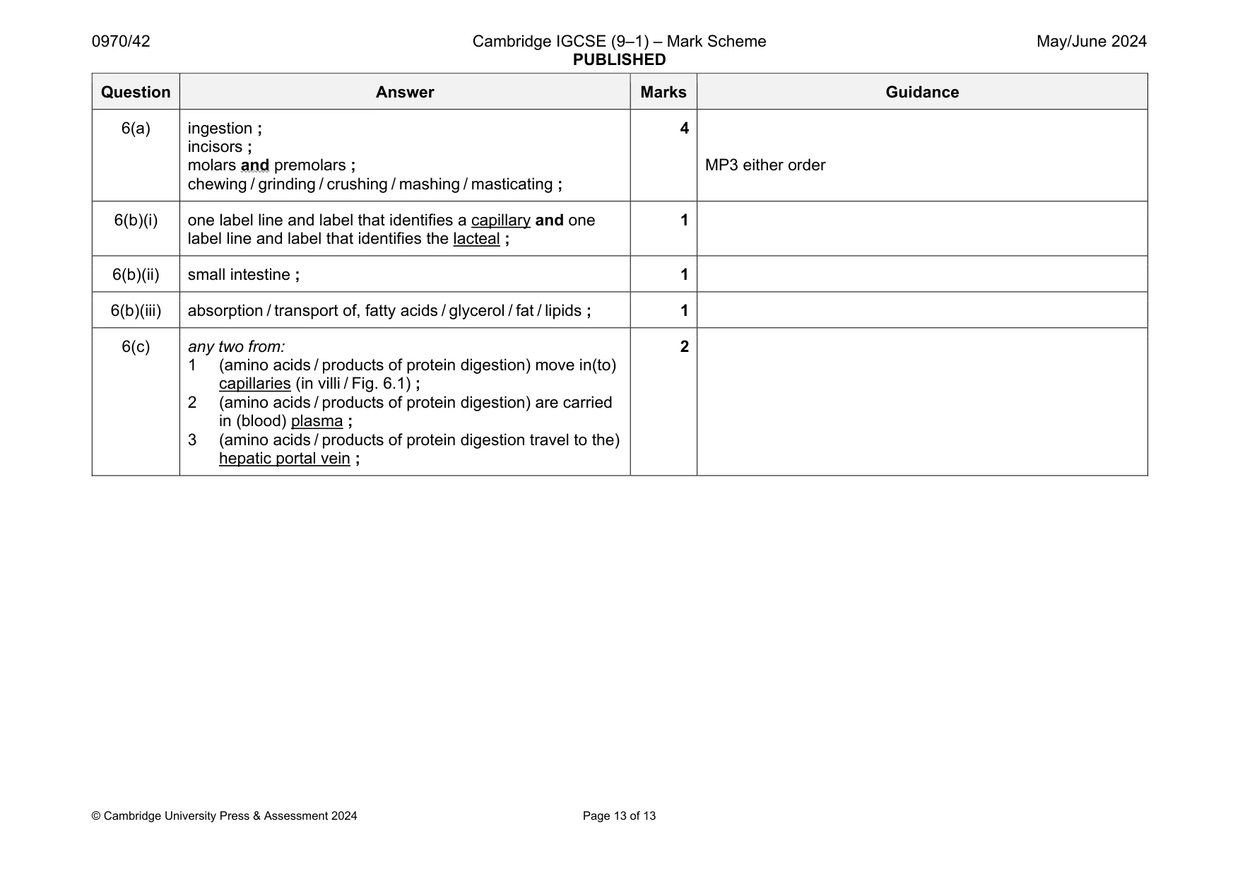 Mark scheme, page 13 of 13