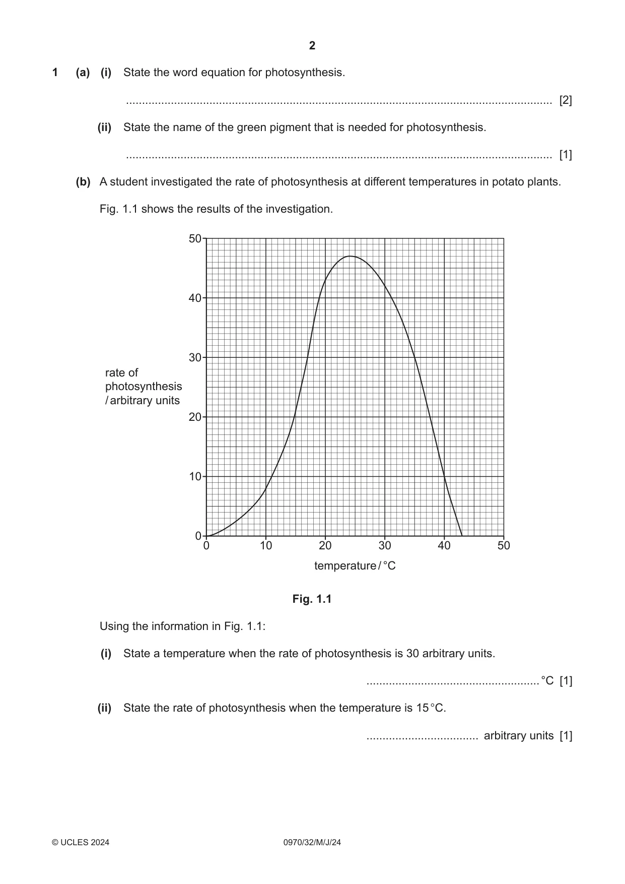 Cambridge IGCSE Biology (9-1) 0970 2024 May/June Paper 3 · Variant 2 question paper, page 2 of 16