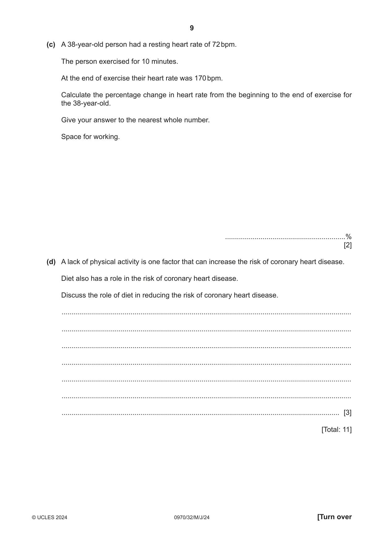 Cambridge IGCSE Biology (9-1) 0970 2024 May/June Paper 3 · Variant 2 question paper, page 9 of 16