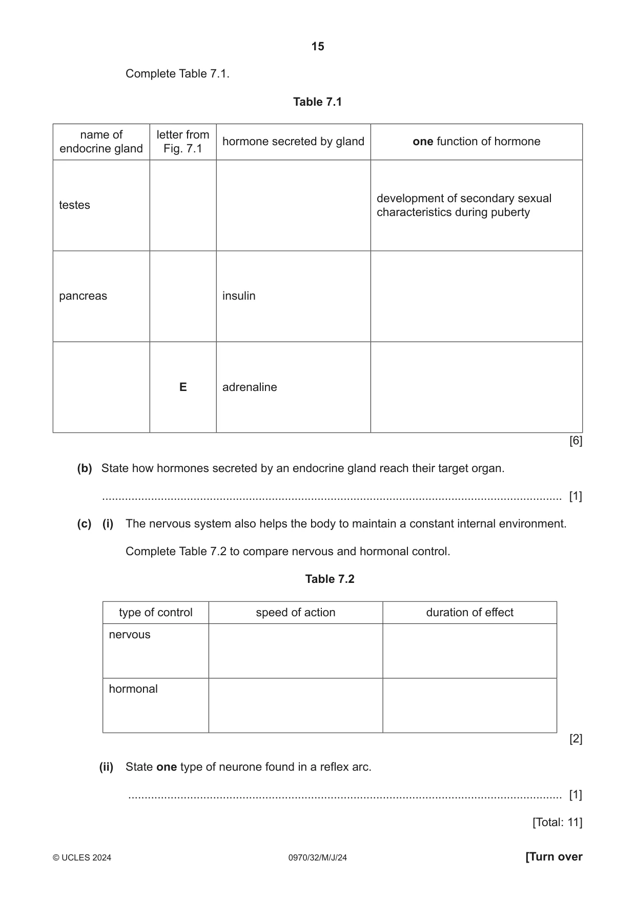 Cambridge IGCSE Biology (9-1) 0970 2024 May/June Paper 3 · Variant 2 question paper, page 15 of 16