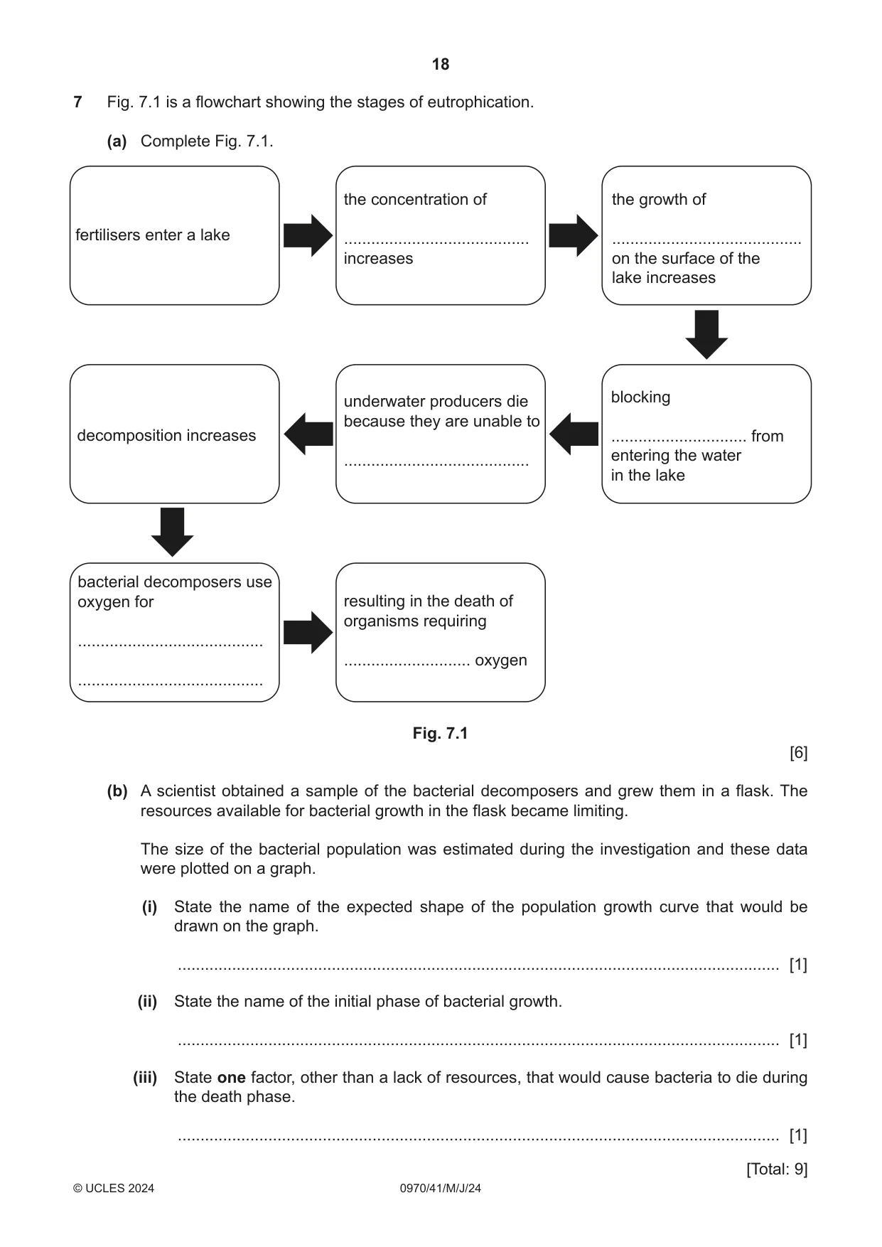 Cambridge IGCSE Biology (9-1) 0970 2024 May/June Paper 4 · Variant 1 question paper, page 18 of 20
