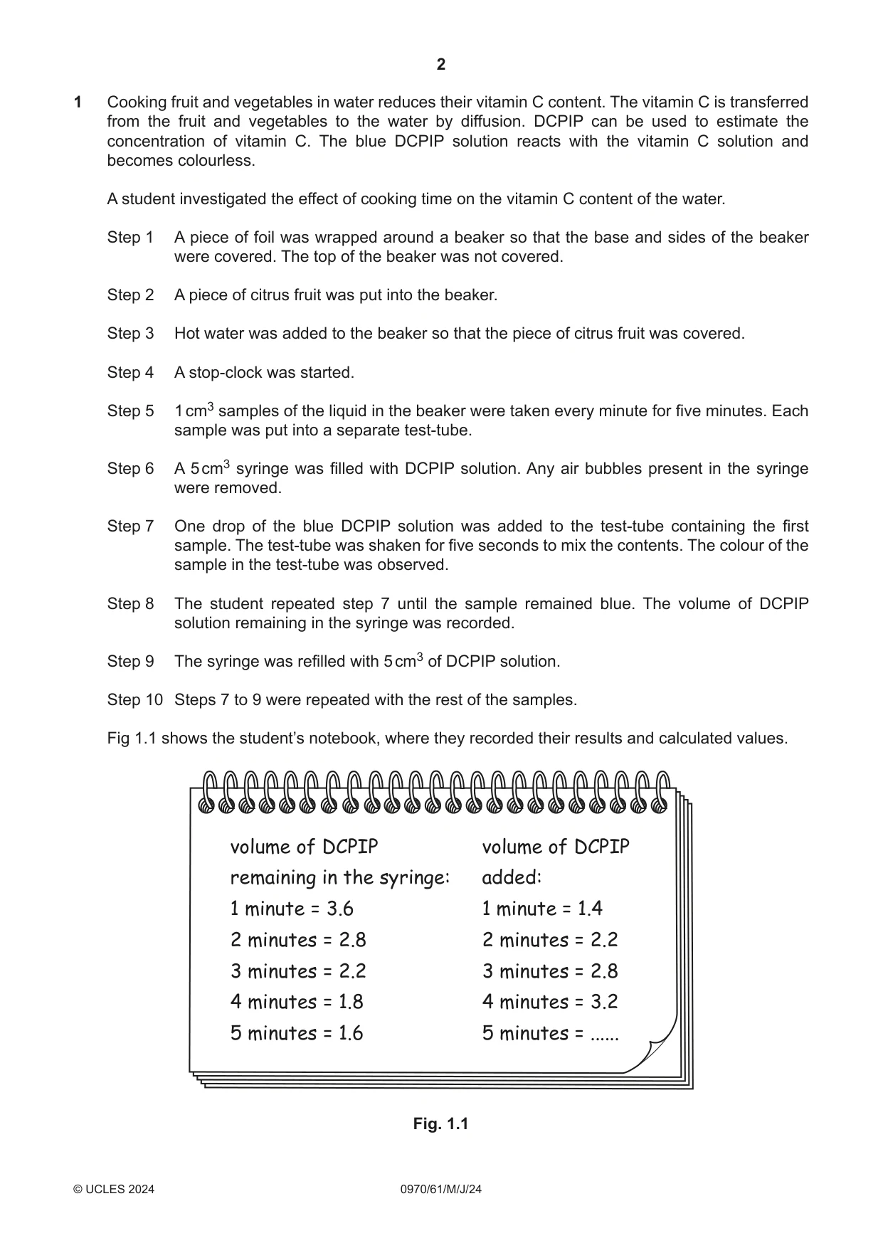 Cambridge IGCSE Biology (9-1) 0970 2024 May/June Paper 6 · Variant 1 question paper, page 2 of 12