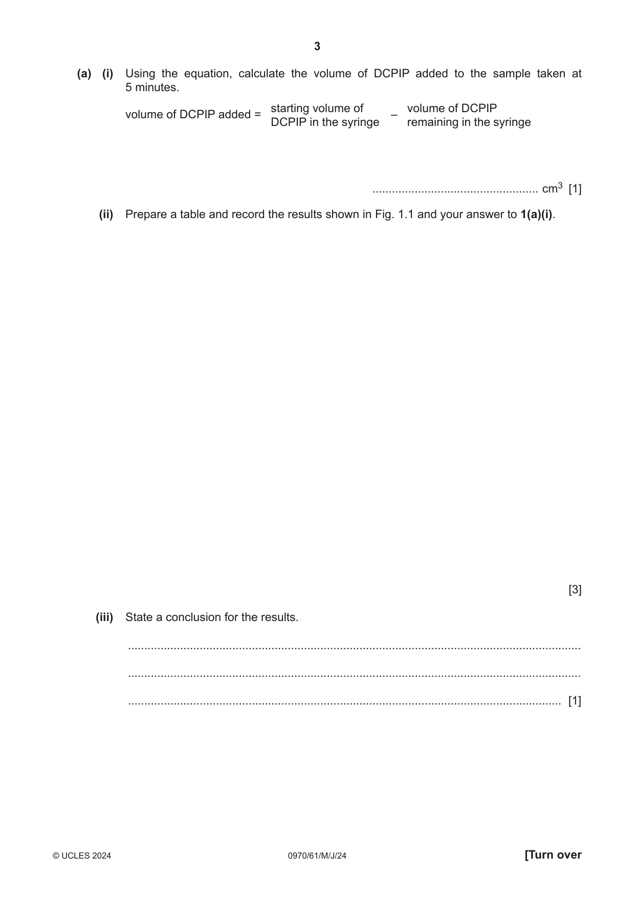 Cambridge IGCSE Biology (9-1) 0970 2024 May/June Paper 6 · Variant 1 question paper, page 3 of 12