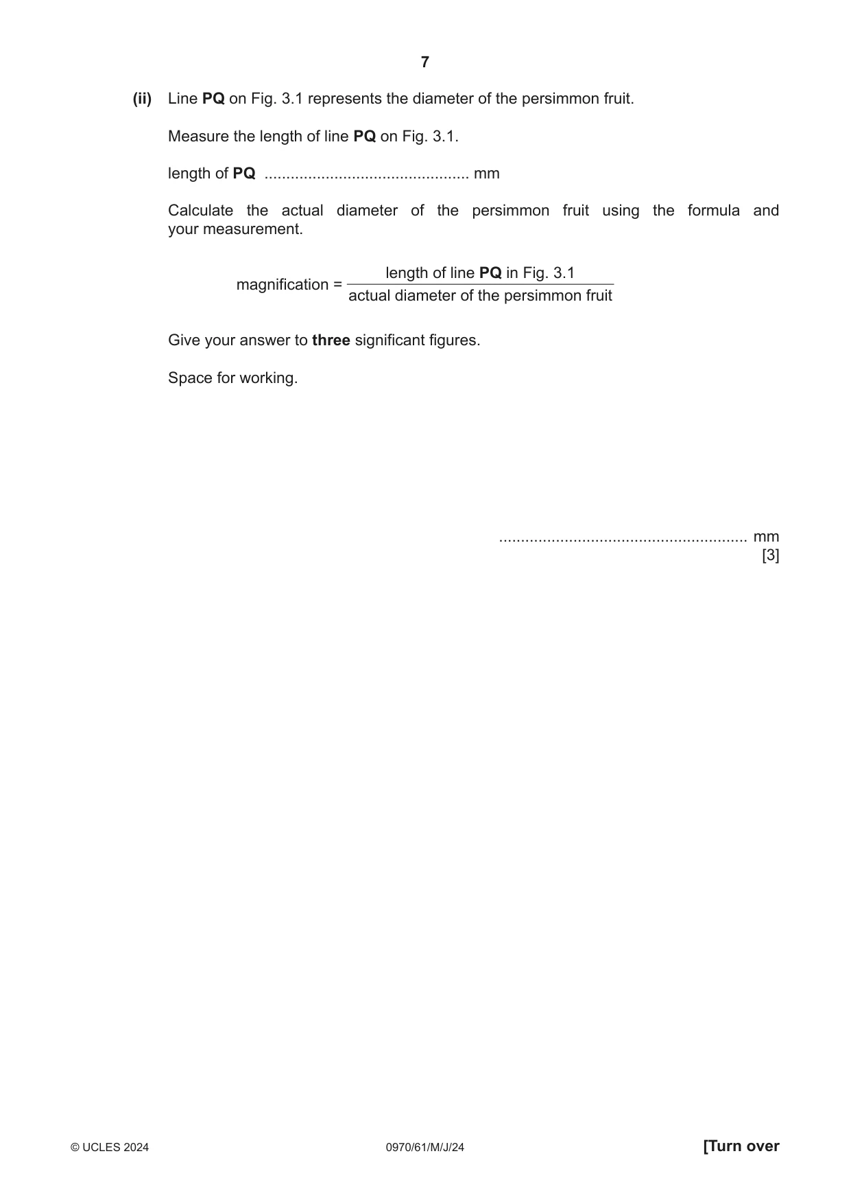 Cambridge IGCSE Biology (9-1) 0970 2024 May/June Paper 6 · Variant 1 question paper, page 7 of 12