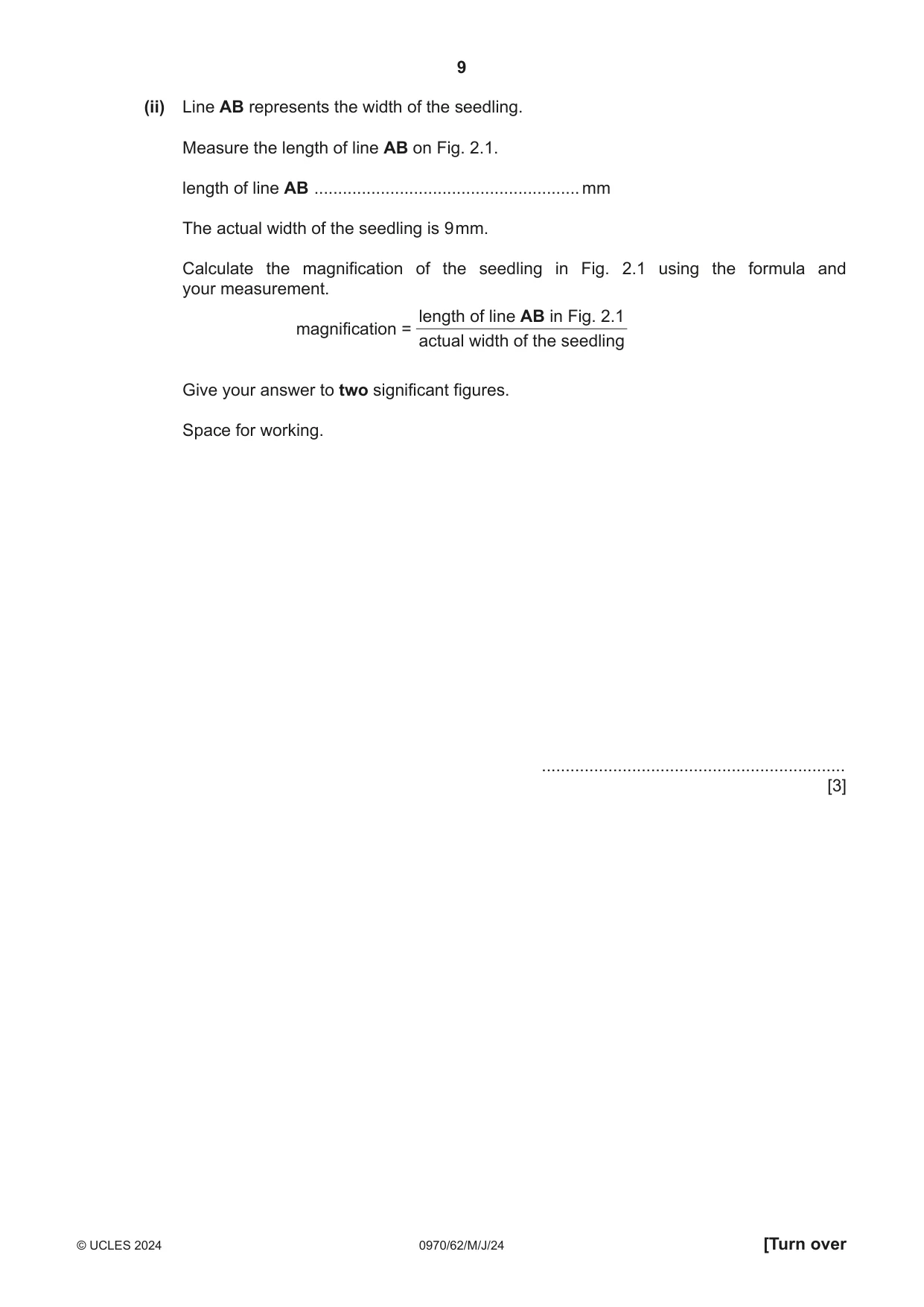 Cambridge IGCSE Biology (9-1) 0970 2024 May/June Paper 6 · Variant 2 question paper, page 9 of 12