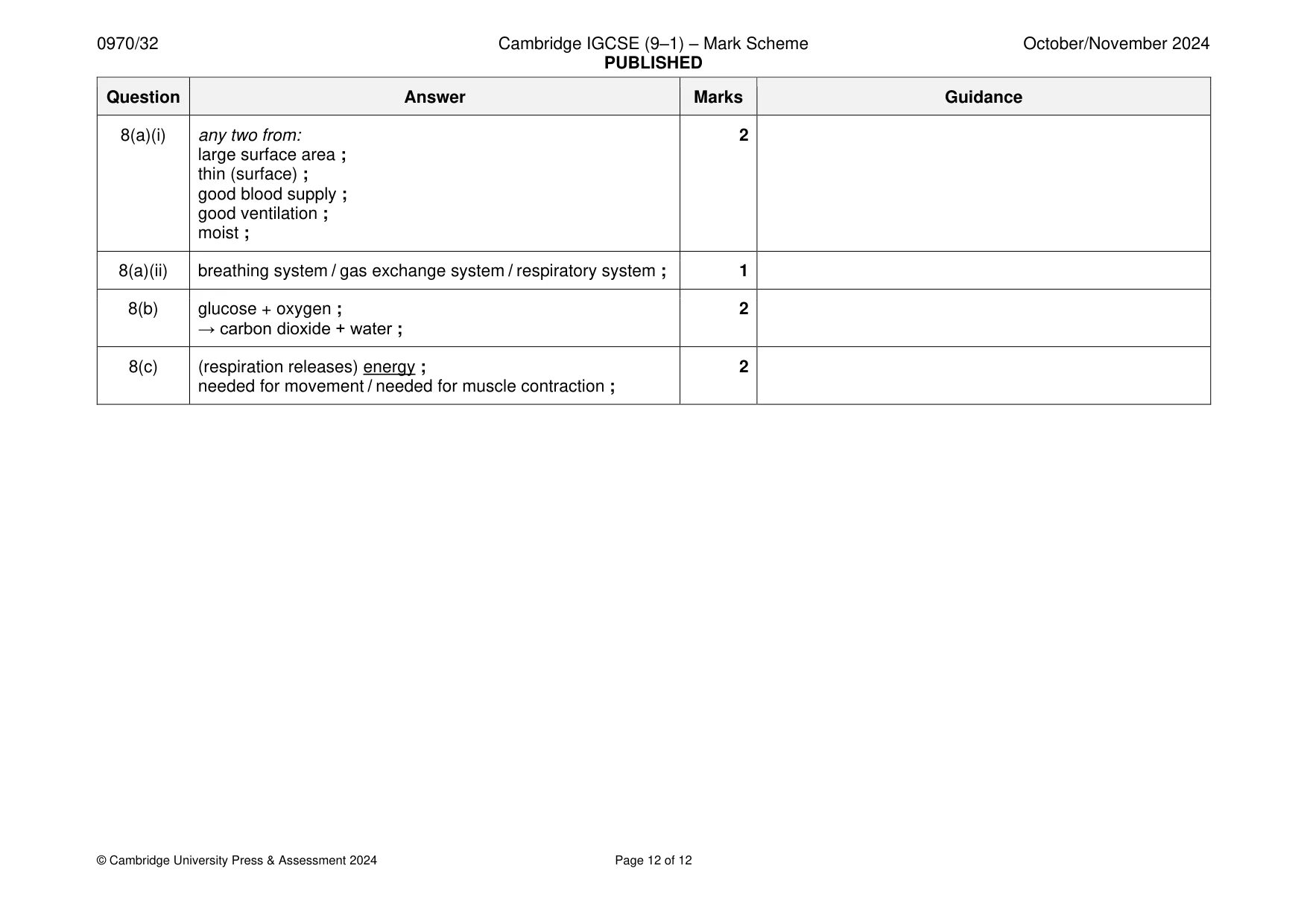 Mark scheme, page 12 of 12