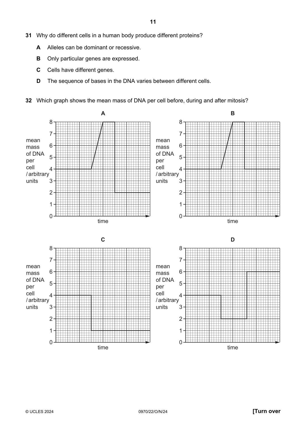Cambridge IGCSE Biology (9-1) 0970 2024 Oct/Nov Paper 2 · Variant 2 question paper, page 11 of 16
