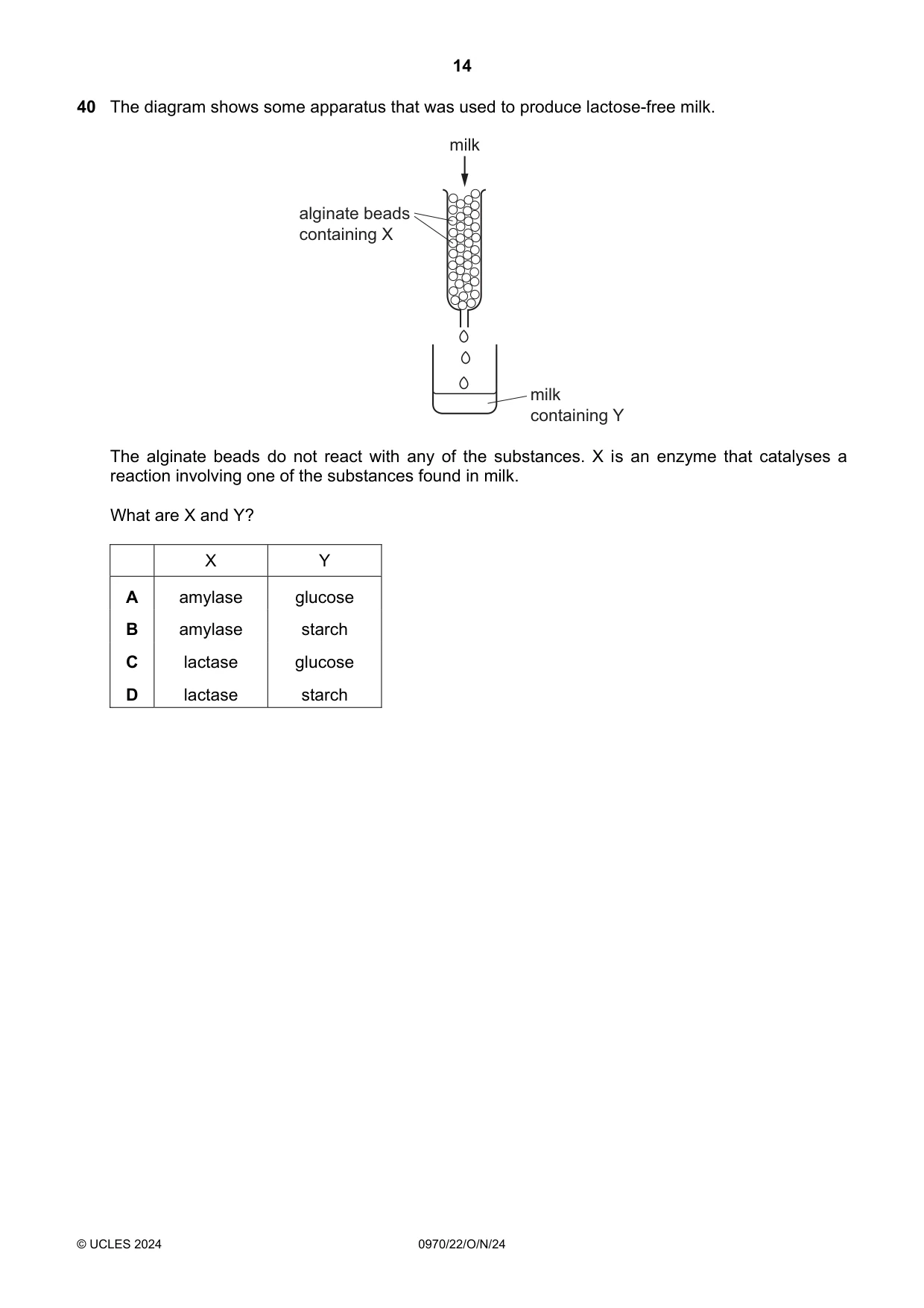 Cambridge IGCSE Biology (9-1) 0970 2024 Oct/Nov Paper 2 · Variant 2 question paper, page 14 of 16