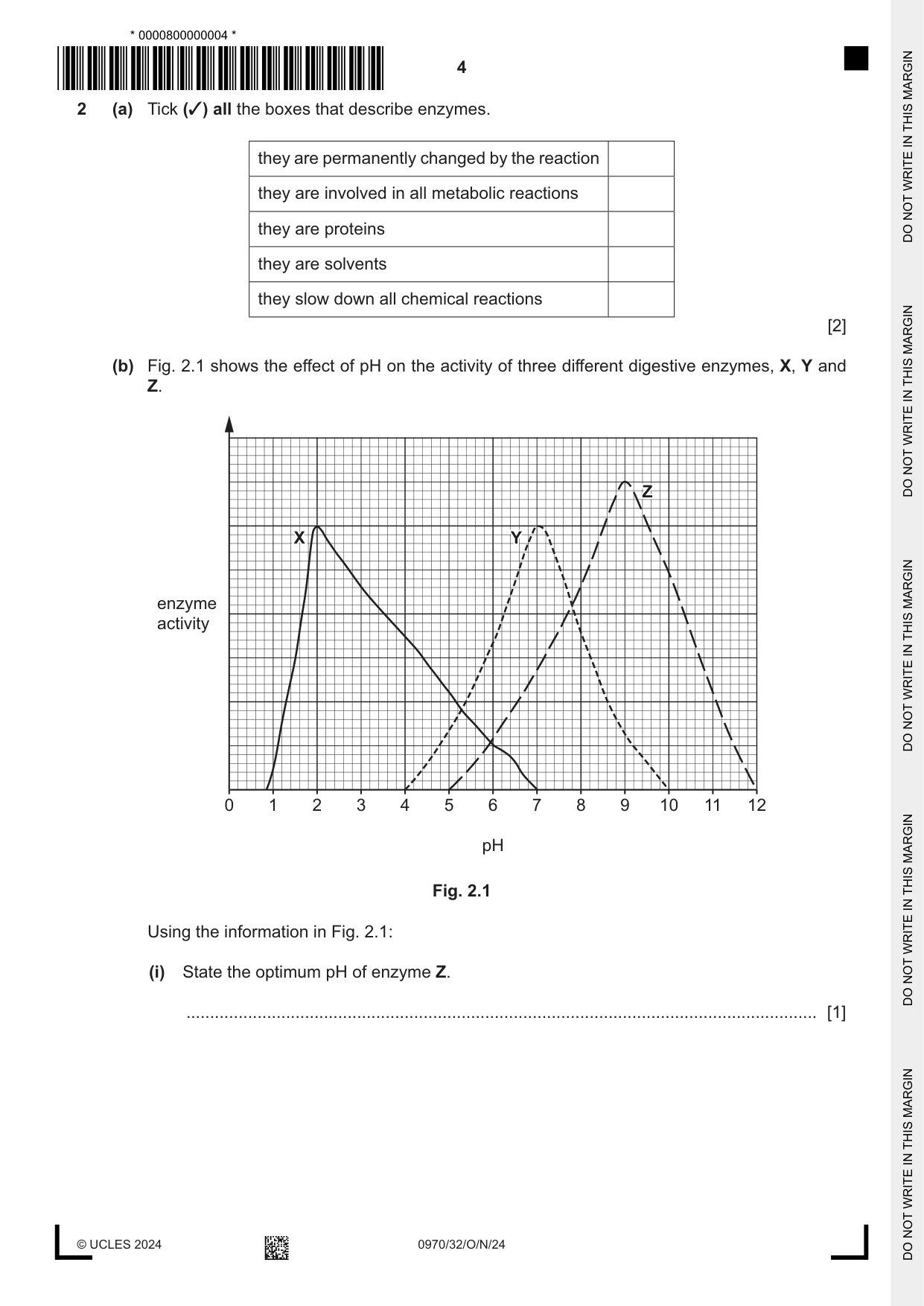 Cambridge IGCSE Biology (9-1) 0970 2024 Oct/Nov Paper 3 · Variant 2 question paper, page 4 of 16