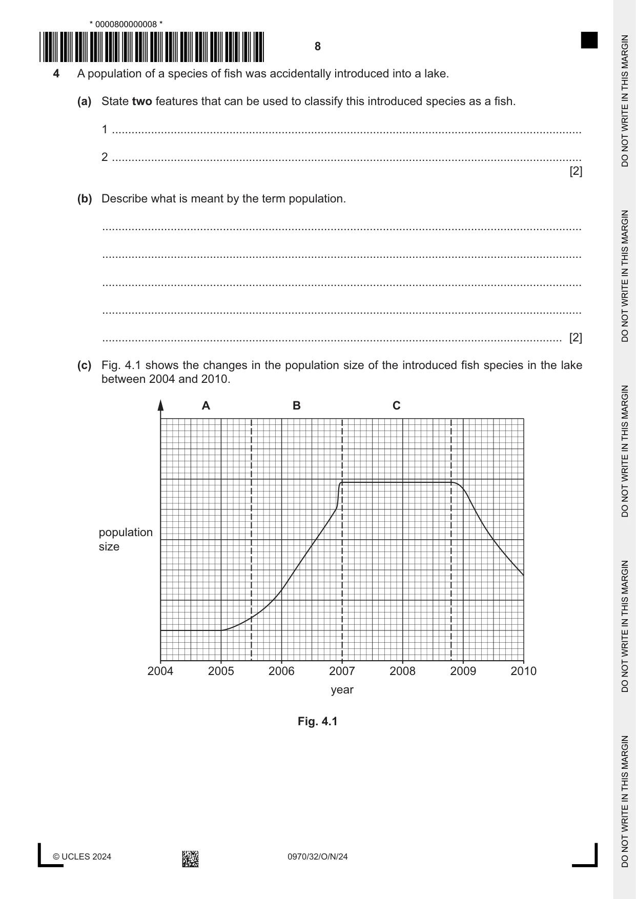 Cambridge IGCSE Biology (9-1) 0970 2024 Oct/Nov Paper 3 · Variant 2 question paper, page 8 of 16