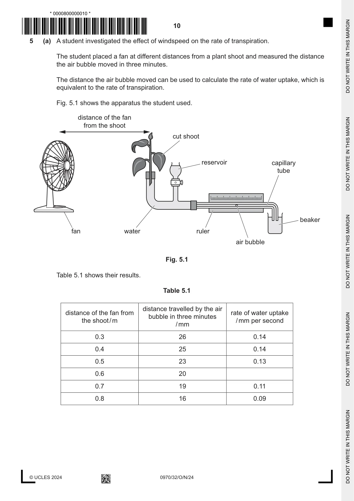 Cambridge IGCSE Biology (9-1) 0970 2024 Oct/Nov Paper 3 · Variant 2 question paper, page 10 of 16