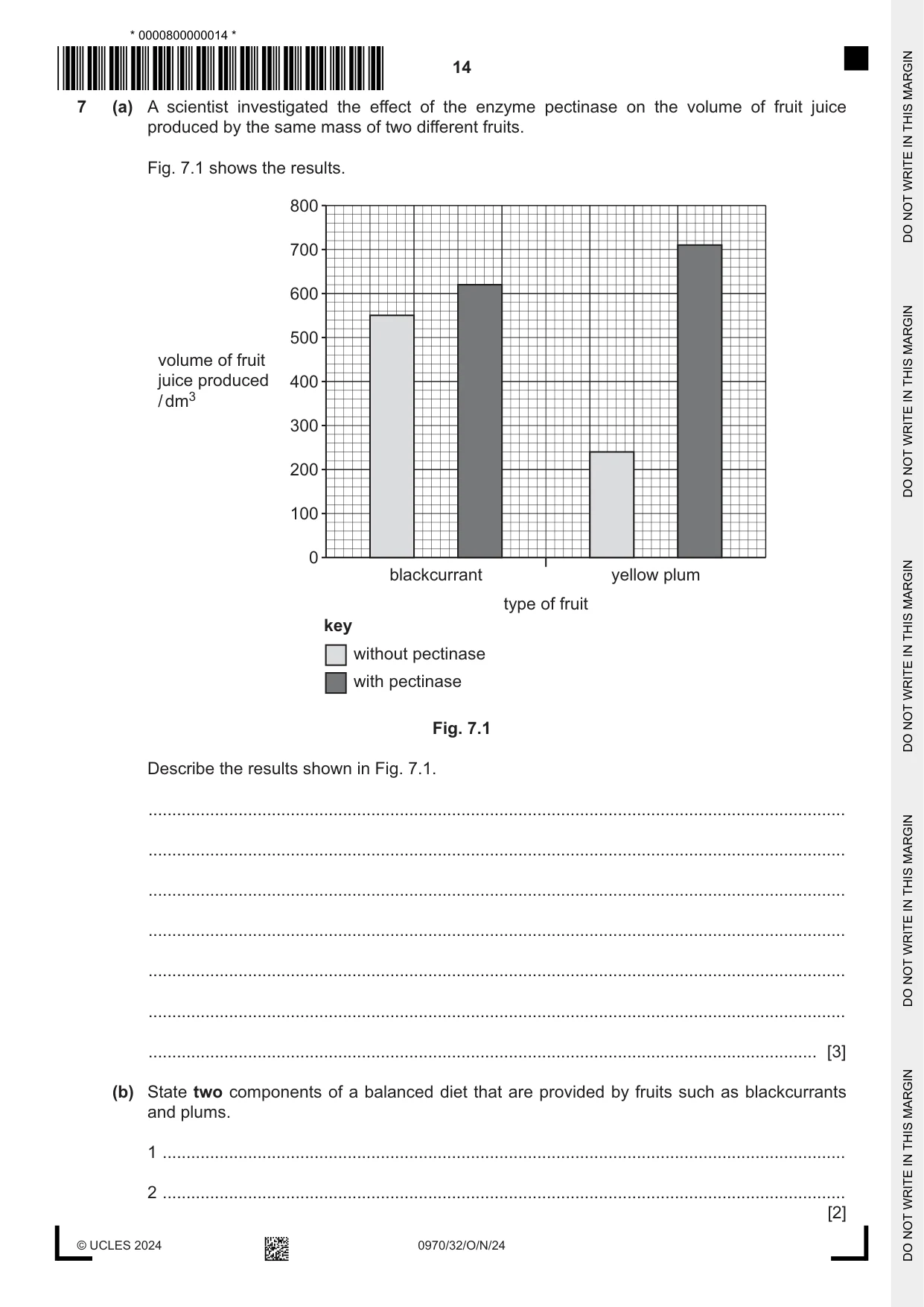 Cambridge IGCSE Biology (9-1) 0970 2024 Oct/Nov Paper 3 · Variant 2 question paper, page 14 of 16