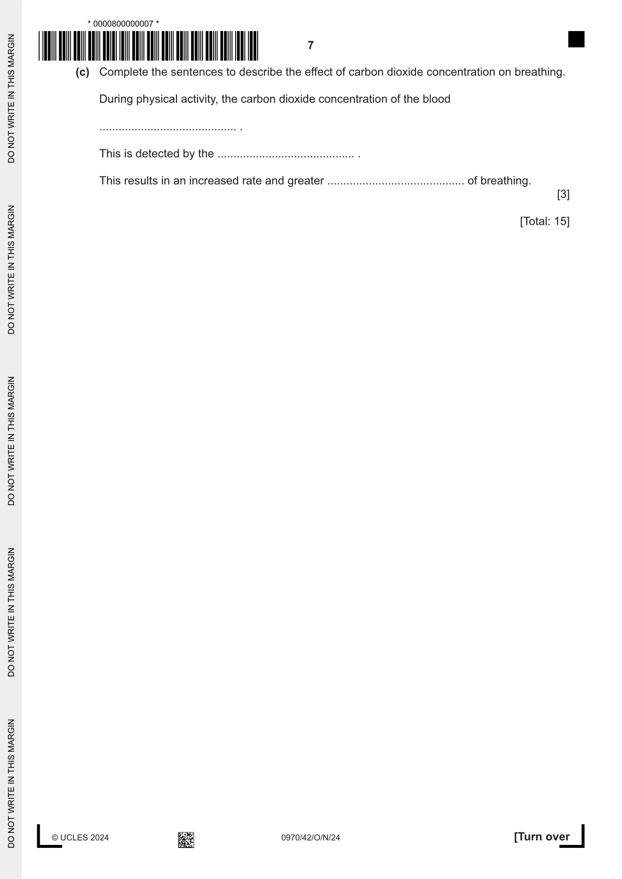 Cambridge IGCSE Biology (9-1) 0970 2024 Oct/Nov Paper 4 · Variant 2 question paper, page 7 of 16