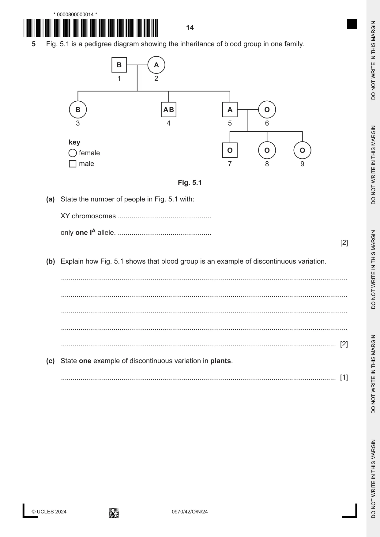 Cambridge IGCSE Biology (9-1) 0970 2024 Oct/Nov Paper 4 · Variant 2 question paper, page 14 of 16