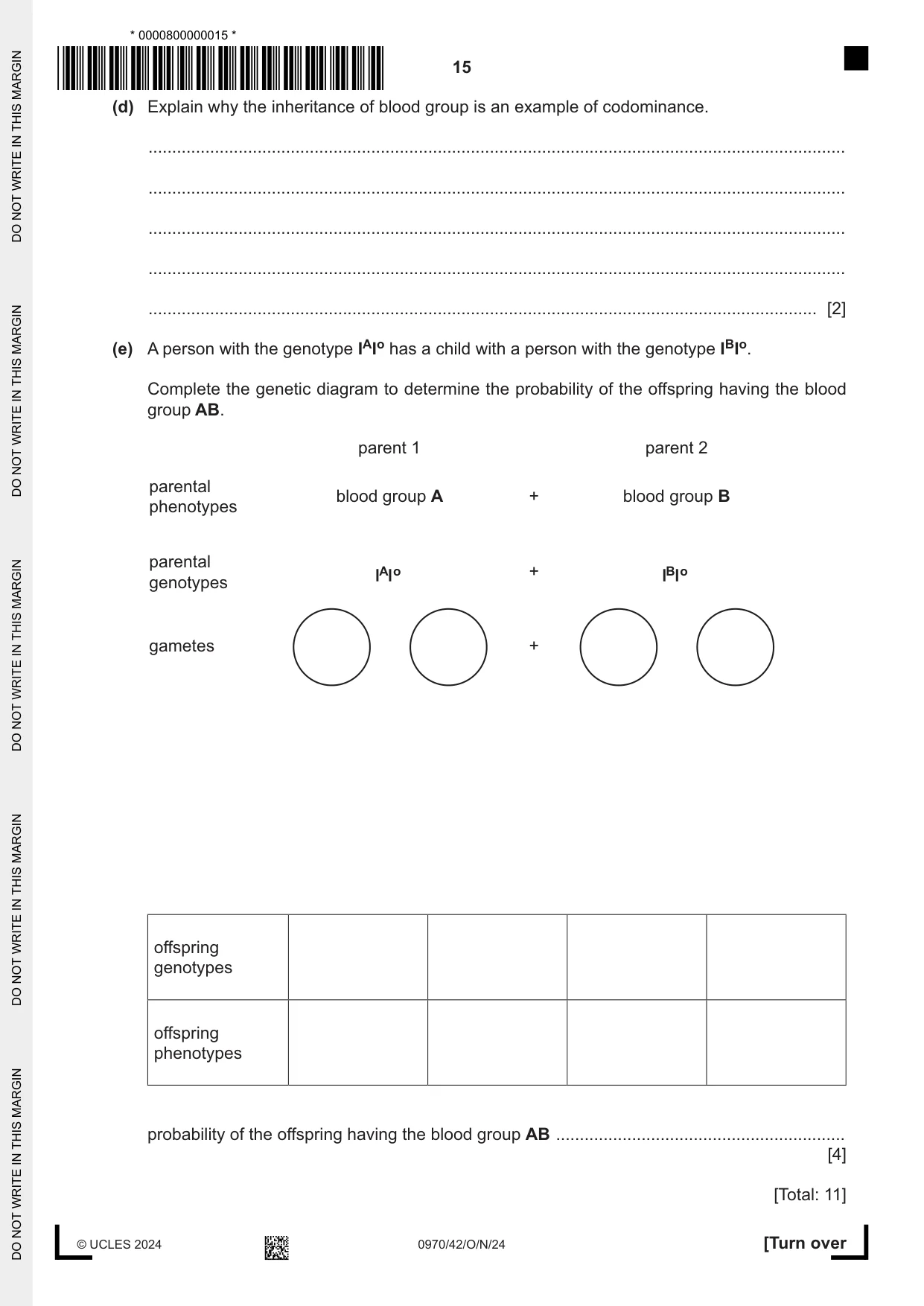 Cambridge IGCSE Biology (9-1) 0970 2024 Oct/Nov Paper 4 · Variant 2 question paper, page 15 of 16