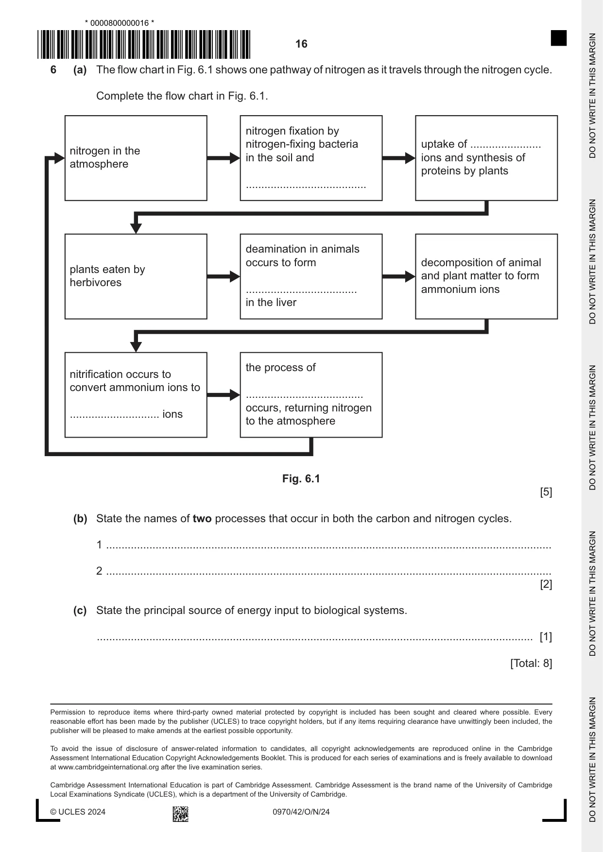 Cambridge IGCSE Biology (9-1) 0970 2024 Oct/Nov Paper 4 · Variant 2 question paper, page 16 of 16