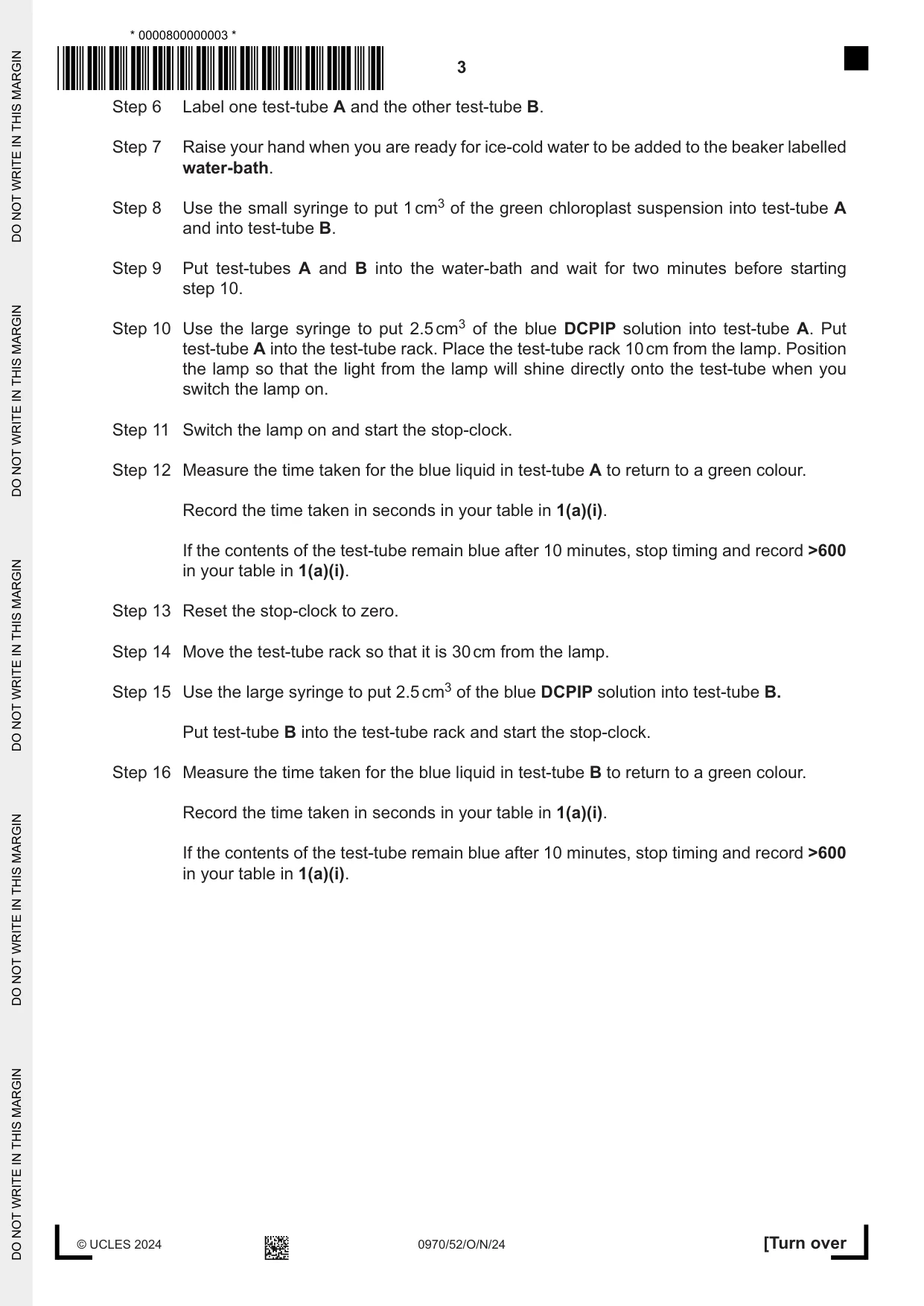 Cambridge IGCSE Biology (9-1) 0970 2024 Oct/Nov Paper 5 · Variant 2 question paper, page 3 of 16