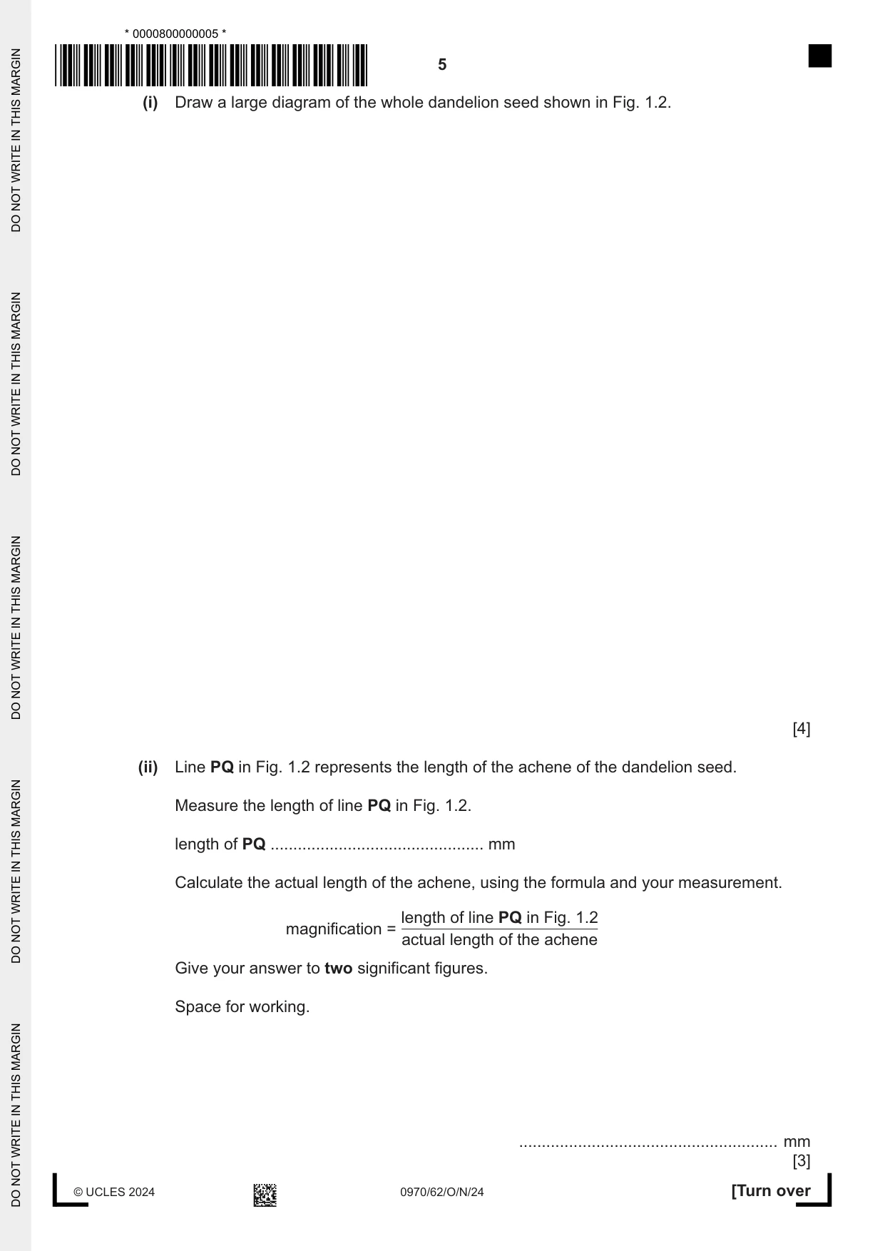 Cambridge IGCSE Biology (9-1) 0970 2024 Oct/Nov Paper 6 · Variant 2 question paper, page 5 of 12