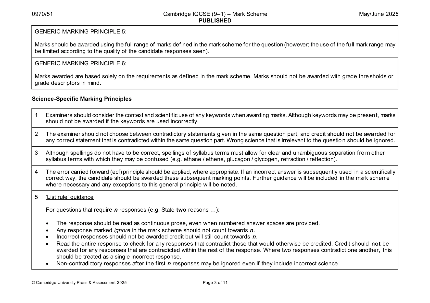 Mark scheme, page 3 of 11