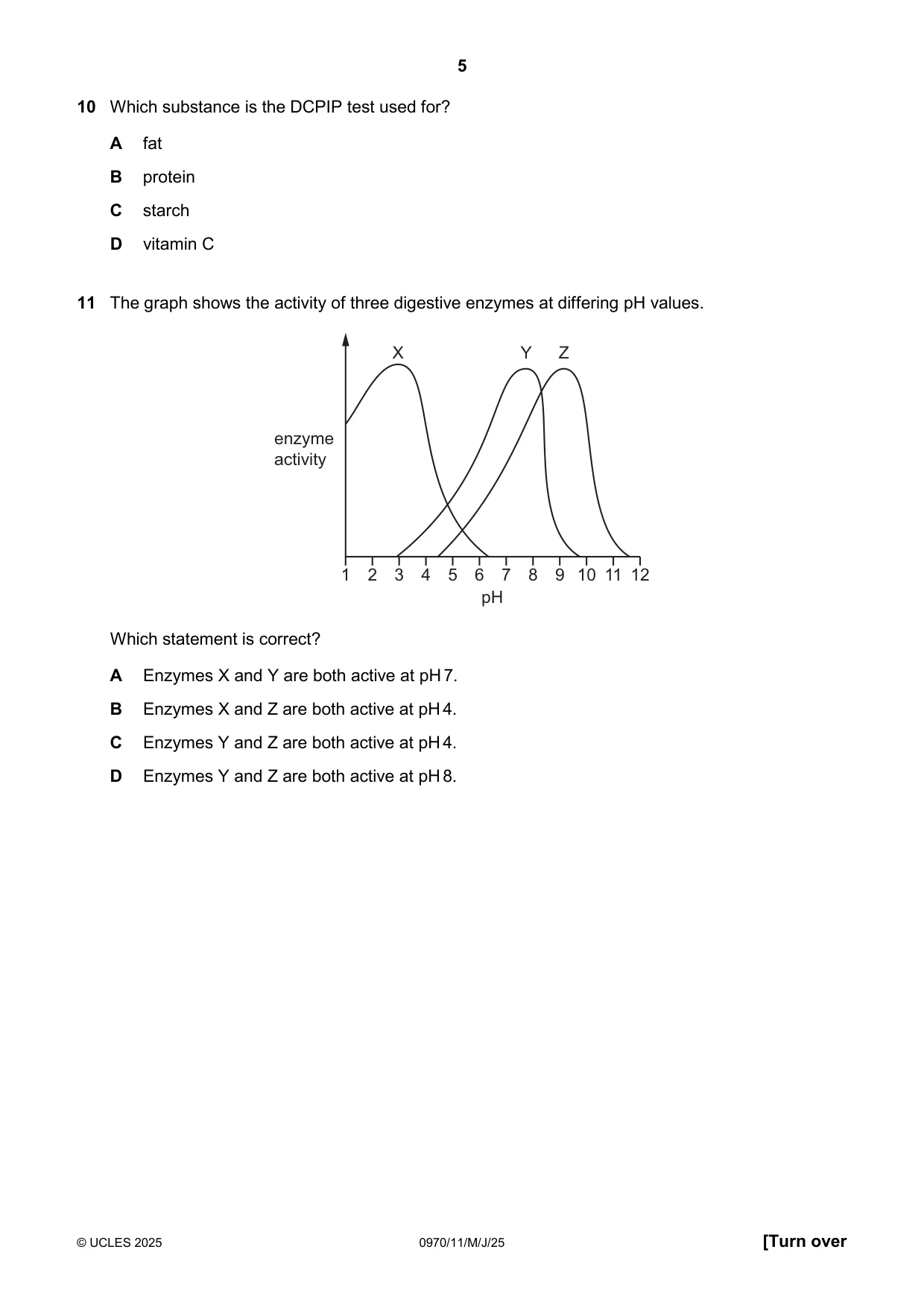 Cambridge IGCSE Biology (9-1) 0970 2025 May/June Paper 1 · Variant 1 question paper, page 5 of 16